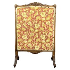 Wooden Fireplace Screen With 19th Century Tapestry
