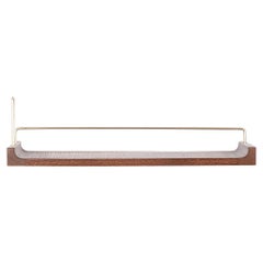 Wooden Floating Shelf – Medium Size, Oak, with Aged Gold Details