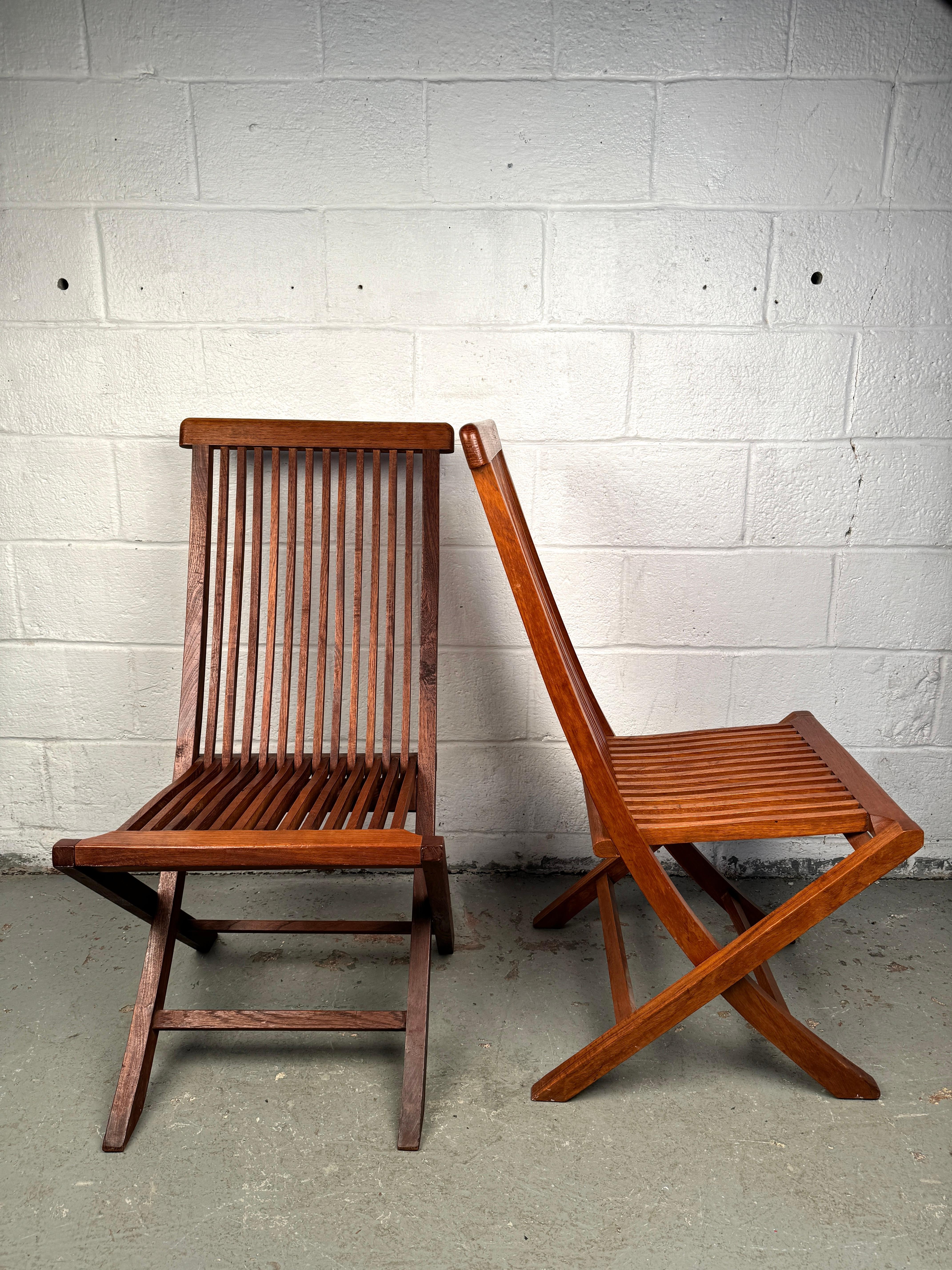 Sedie Foldes in teak moderne di metà secolo in vendita 6