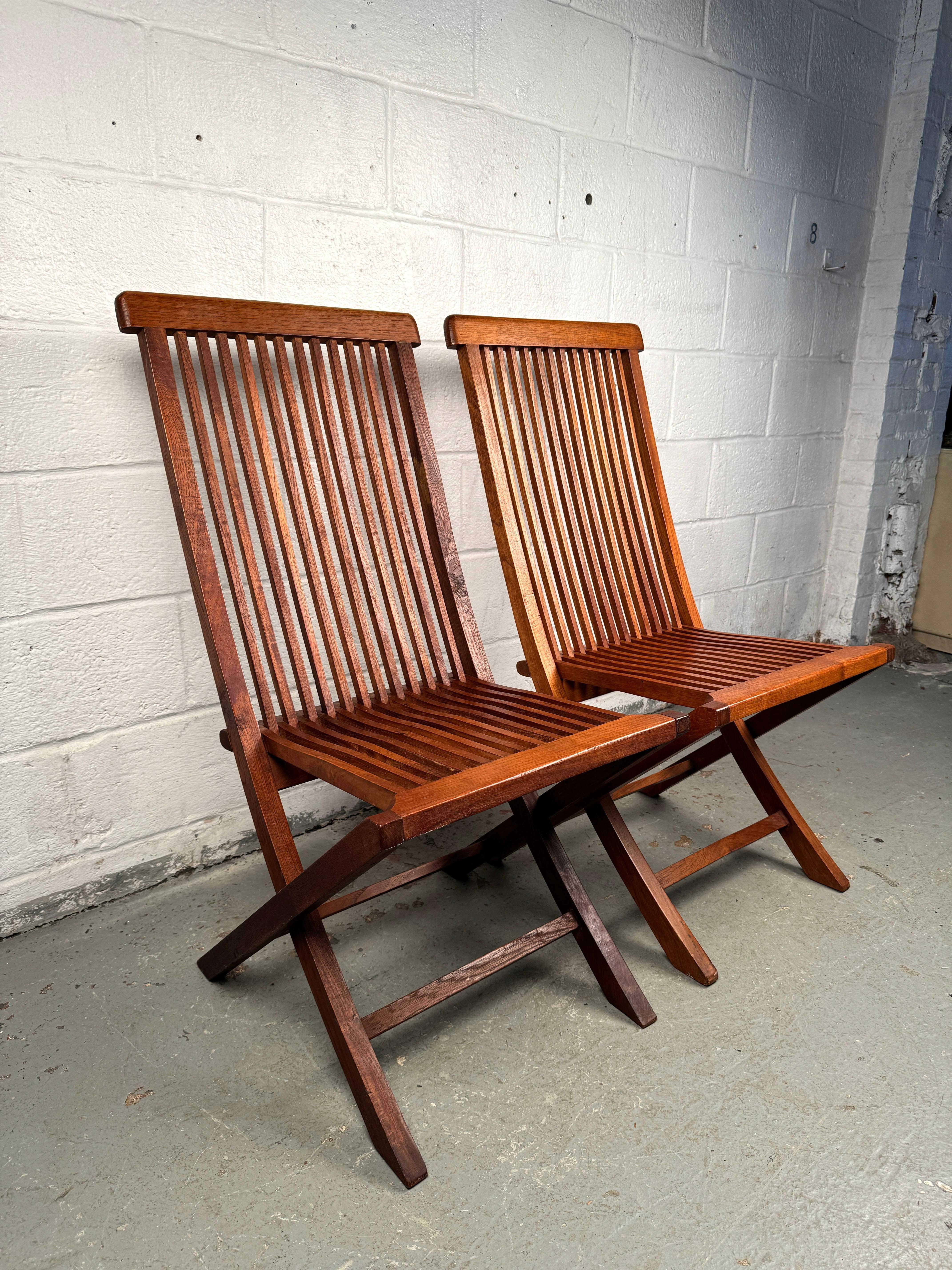 Sedie Foldes in teak moderne di metà secolo in vendita 7