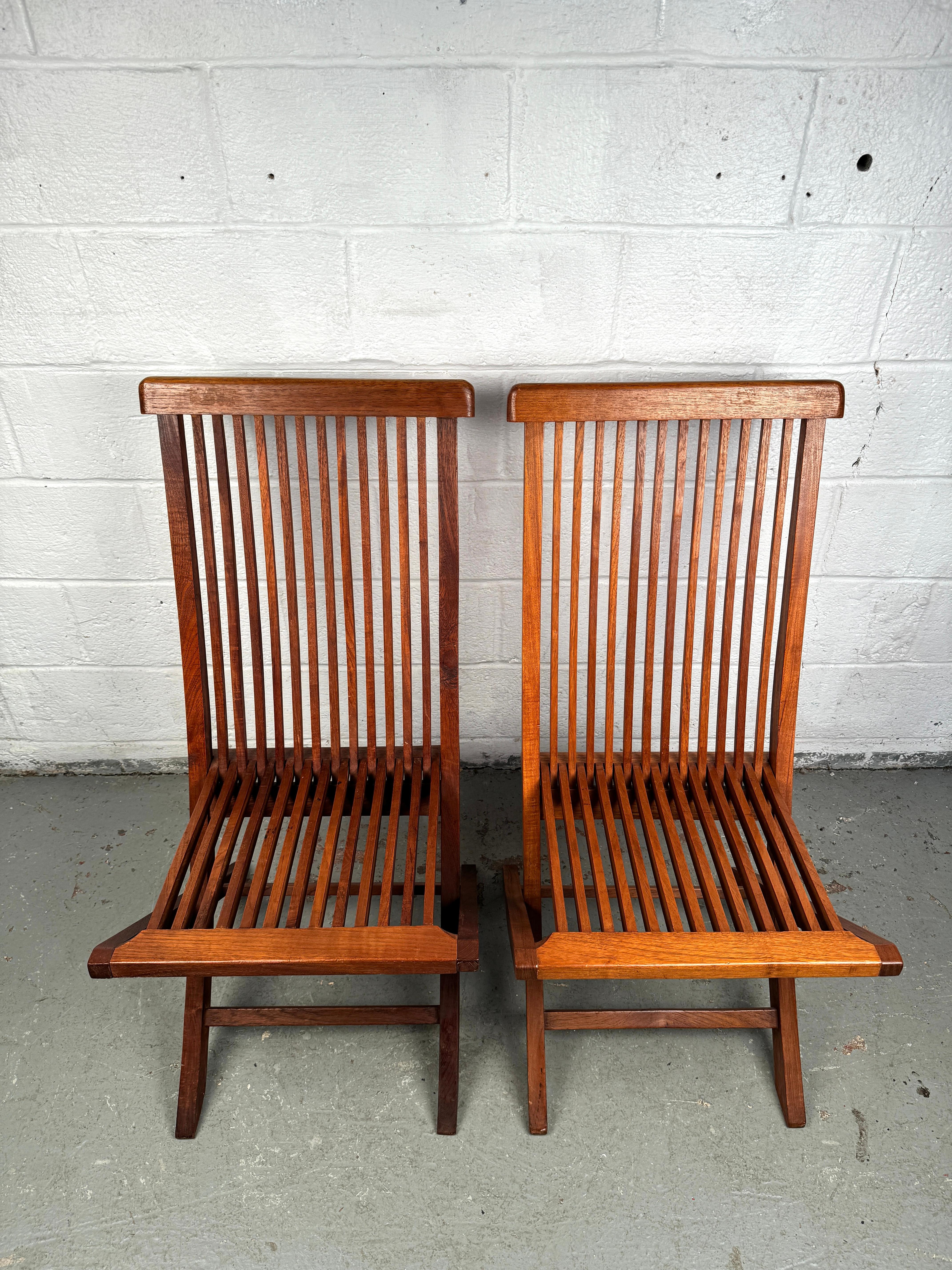 Sedie Foldes in teak moderne di metà secolo in vendita 8