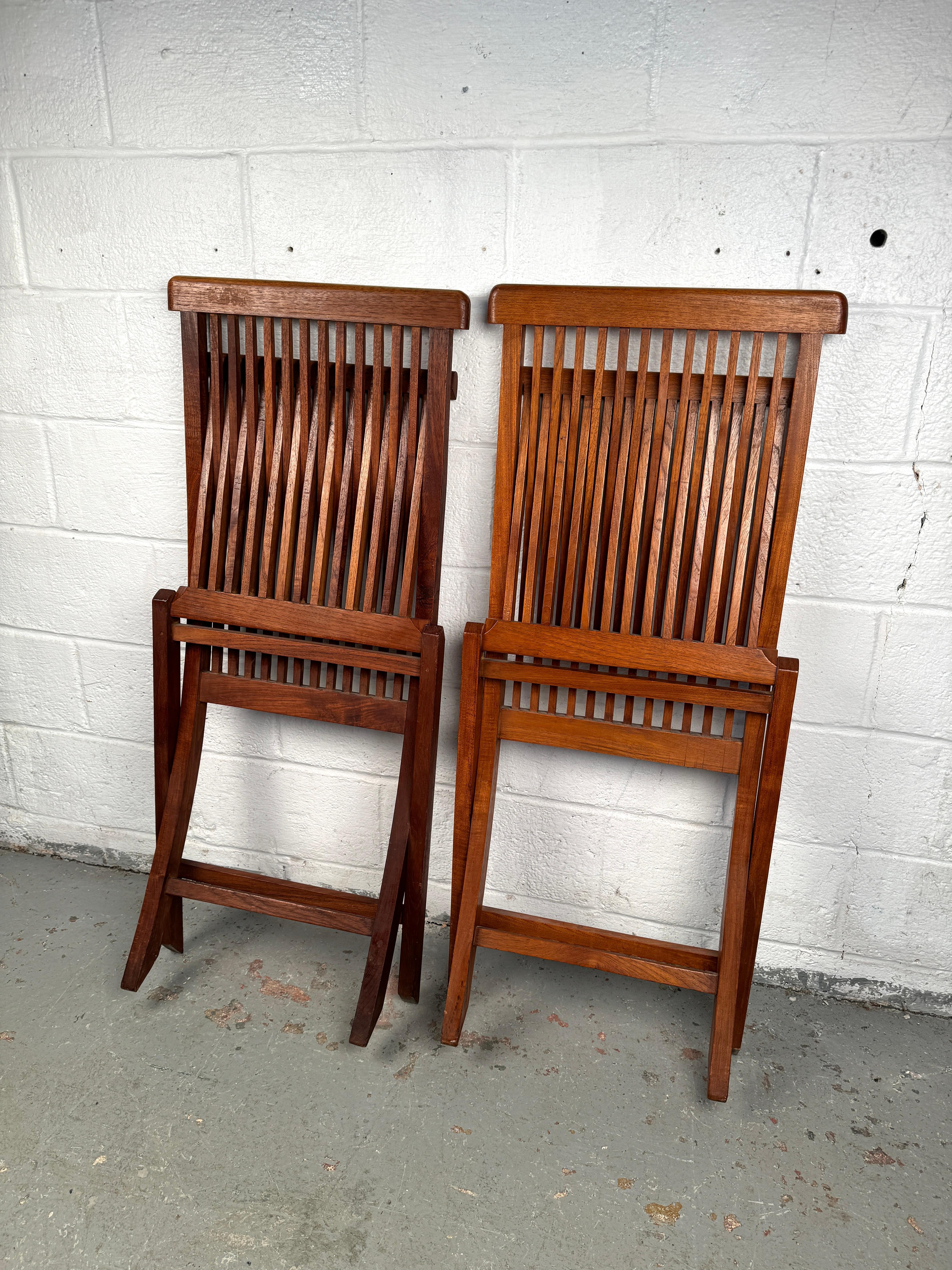 Sedie Foldes in teak moderne di metà secolo in vendita 9