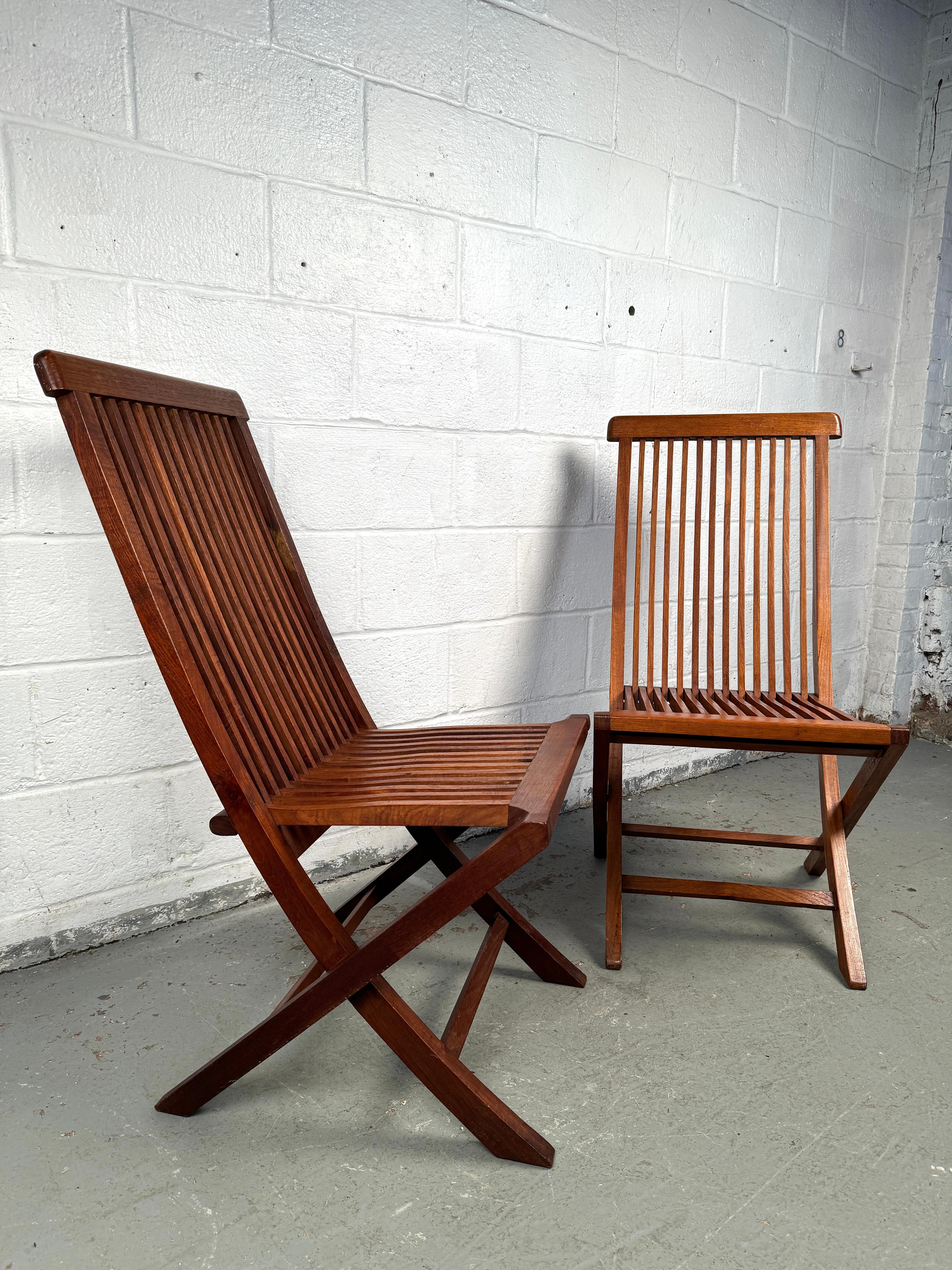 Danese Sedie Foldes in teak moderne di metà secolo in vendita