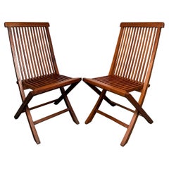 Mid-Century Modern Teak Folding Chairs