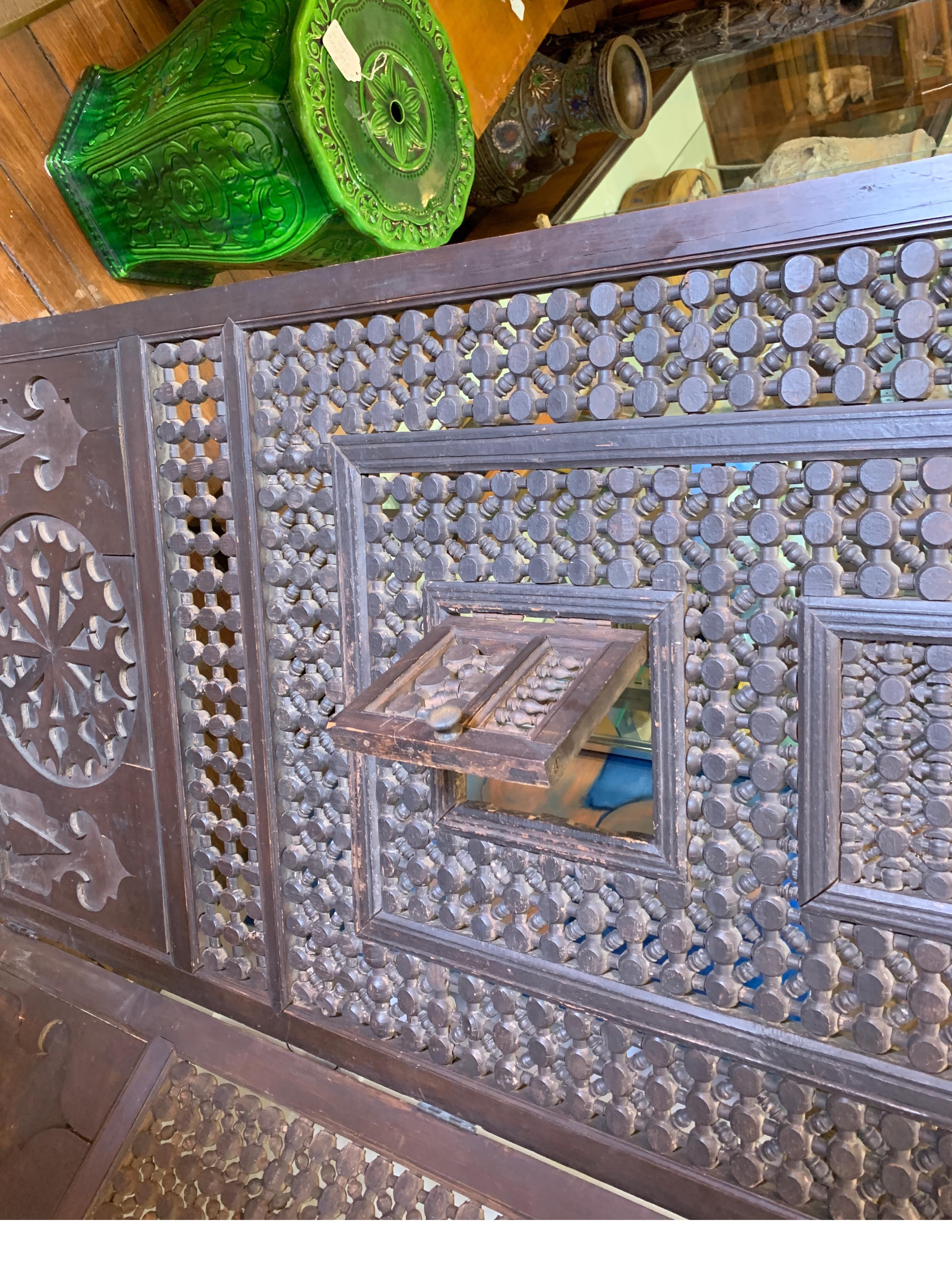 Wooden Folding Screen Made from 19th Century Harem Door Panels 3