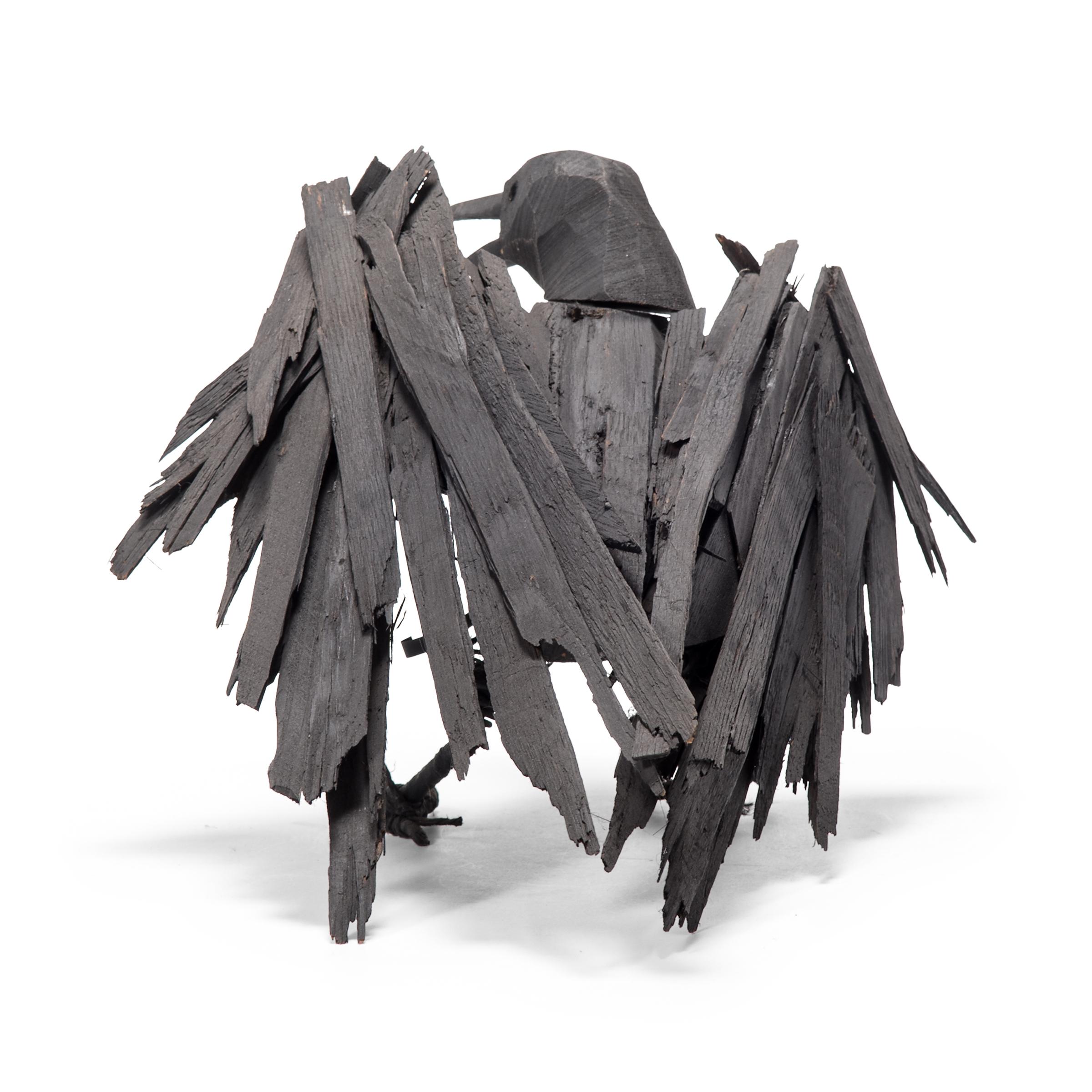 American Wooden Folk Art Crow