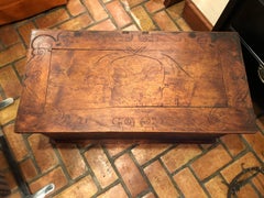 Wooden Folk Art Pyrography Trunk