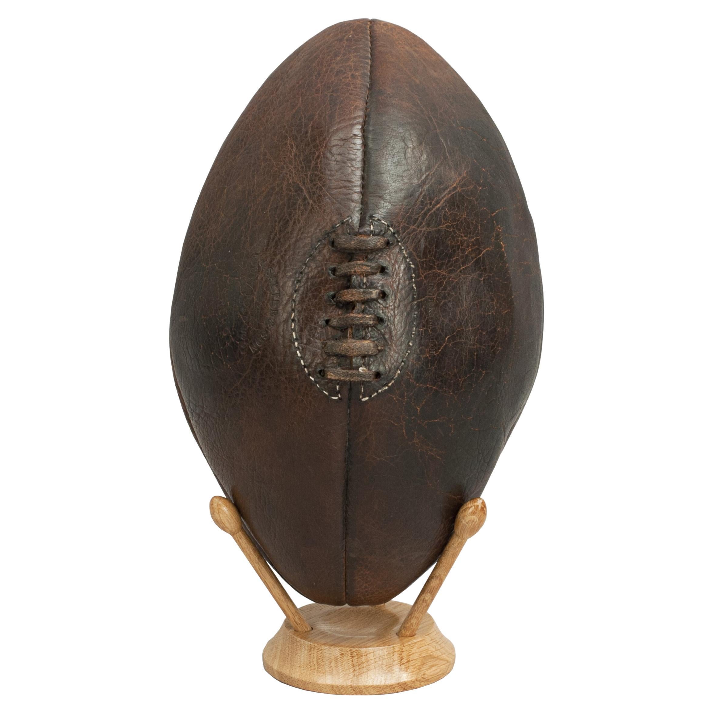 Wooden Football/Rug by Ball Display Stand For Sale