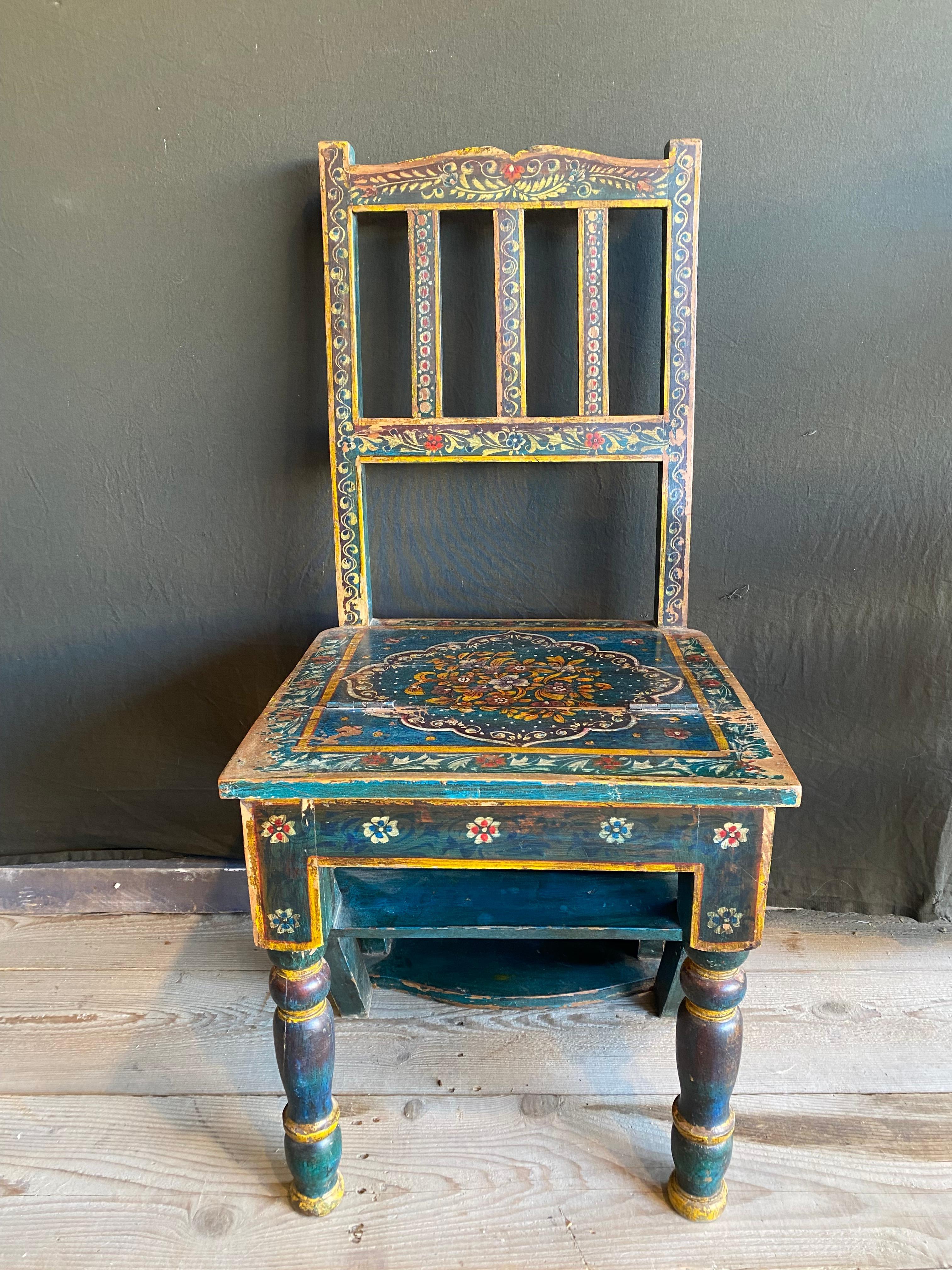 Anglo-Indian Wooden footstool chair  For Sale