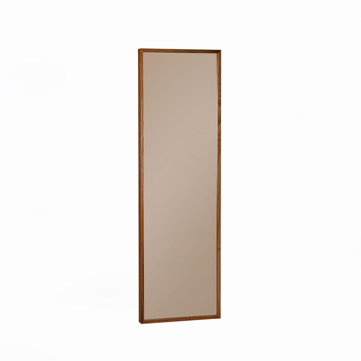 Fait main Miroir en bronze encadré de bois - Long - EDGE en vente