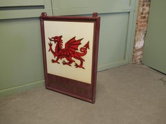Wooden Framed Hanging Pub Sign. “Red Dragon” bn