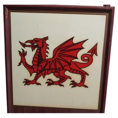 Wooden Framed Hanging Pub Sign. “Red Dragon” bn