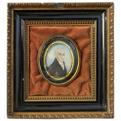 Wooden-Framed Painting of an English Gentleman, 18th Century
