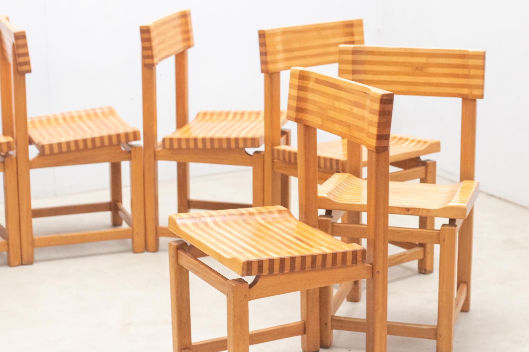 Wooden french chairs, 1970s For Sale 4