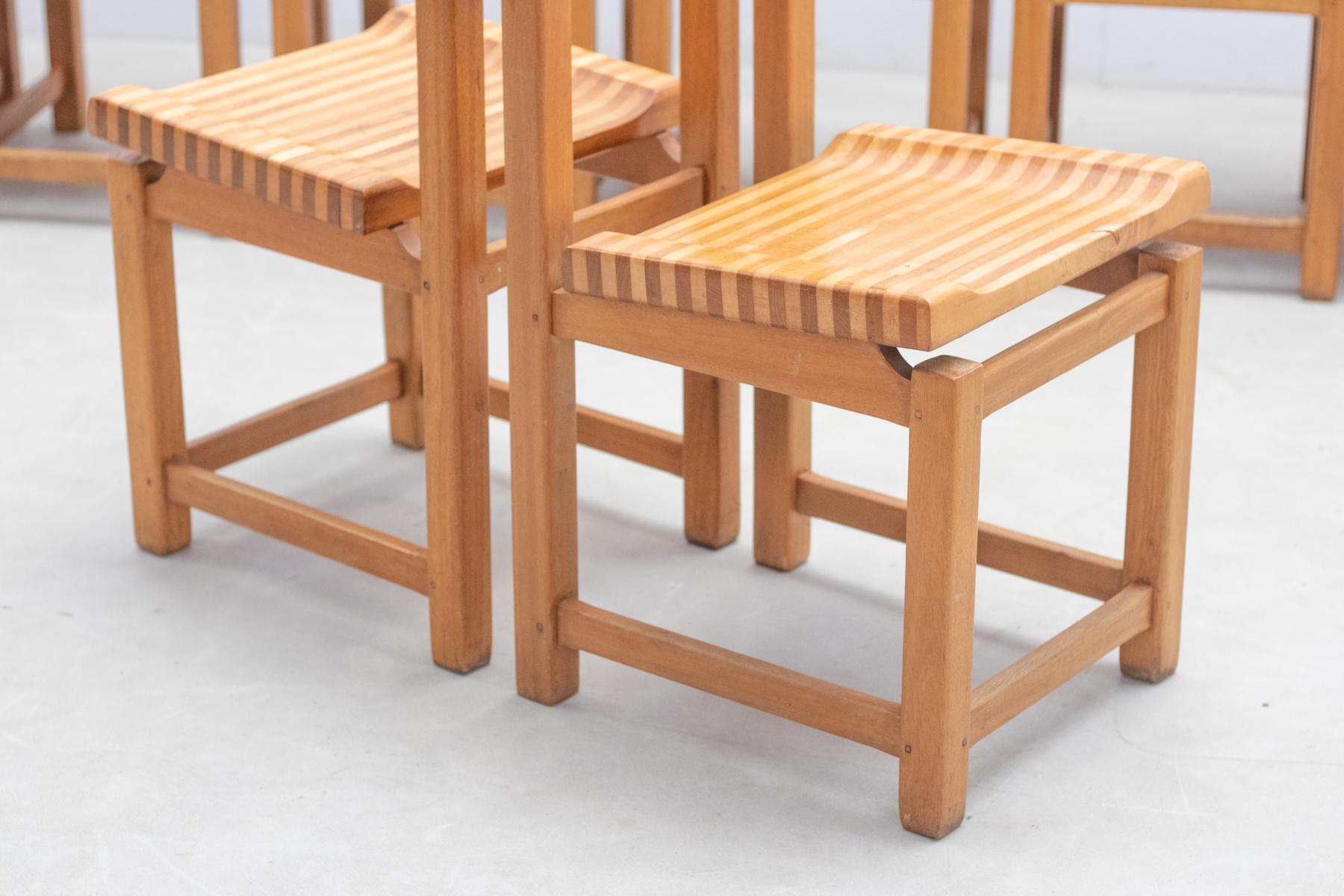 Wooden french chairs, 1970s For Sale 12
