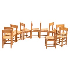 Französische Stühle aus Holz, 1970er Jahre