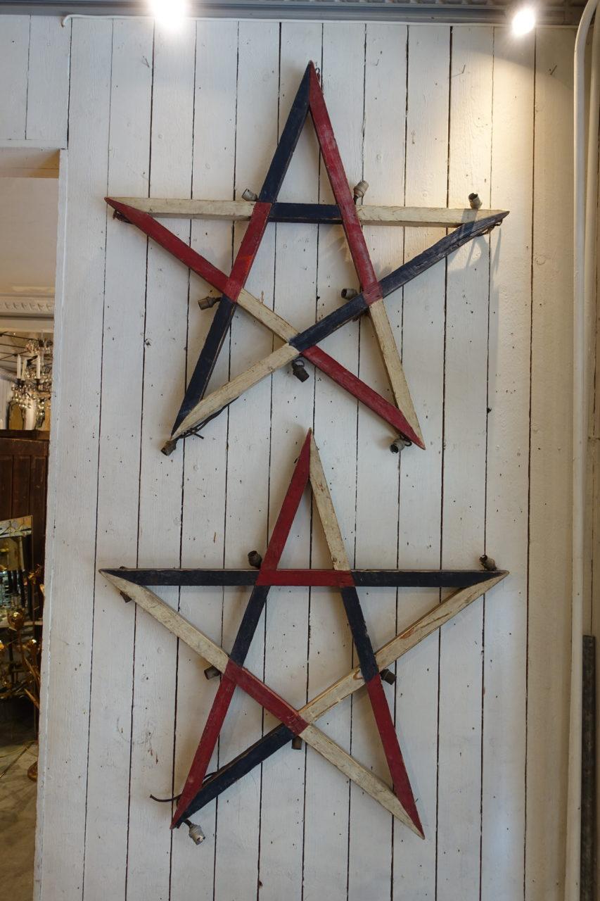 Wooden French Wall Decor, Star/Etoile Tricolor 2
