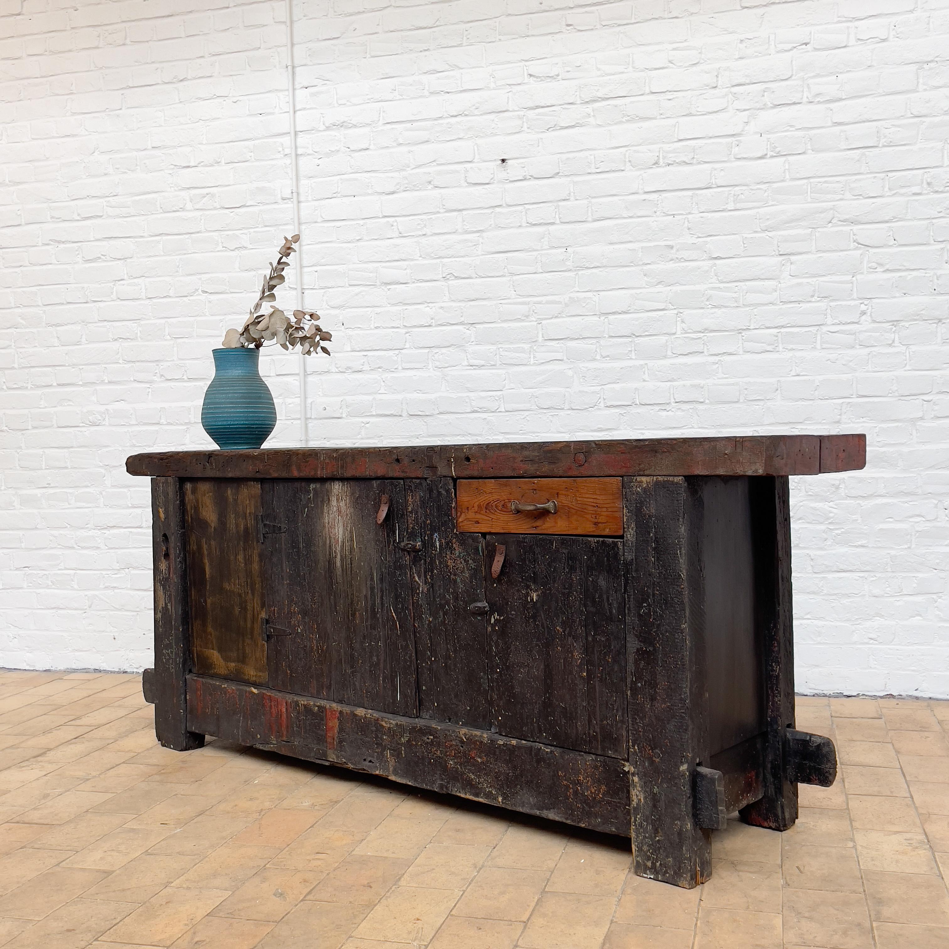 Mid-20th Century Wooden French Workbench from c.1930