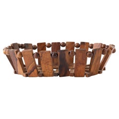Cesta de fruta de madera - Cuenco decorativo - Mid Century Modern, Francia Años 60