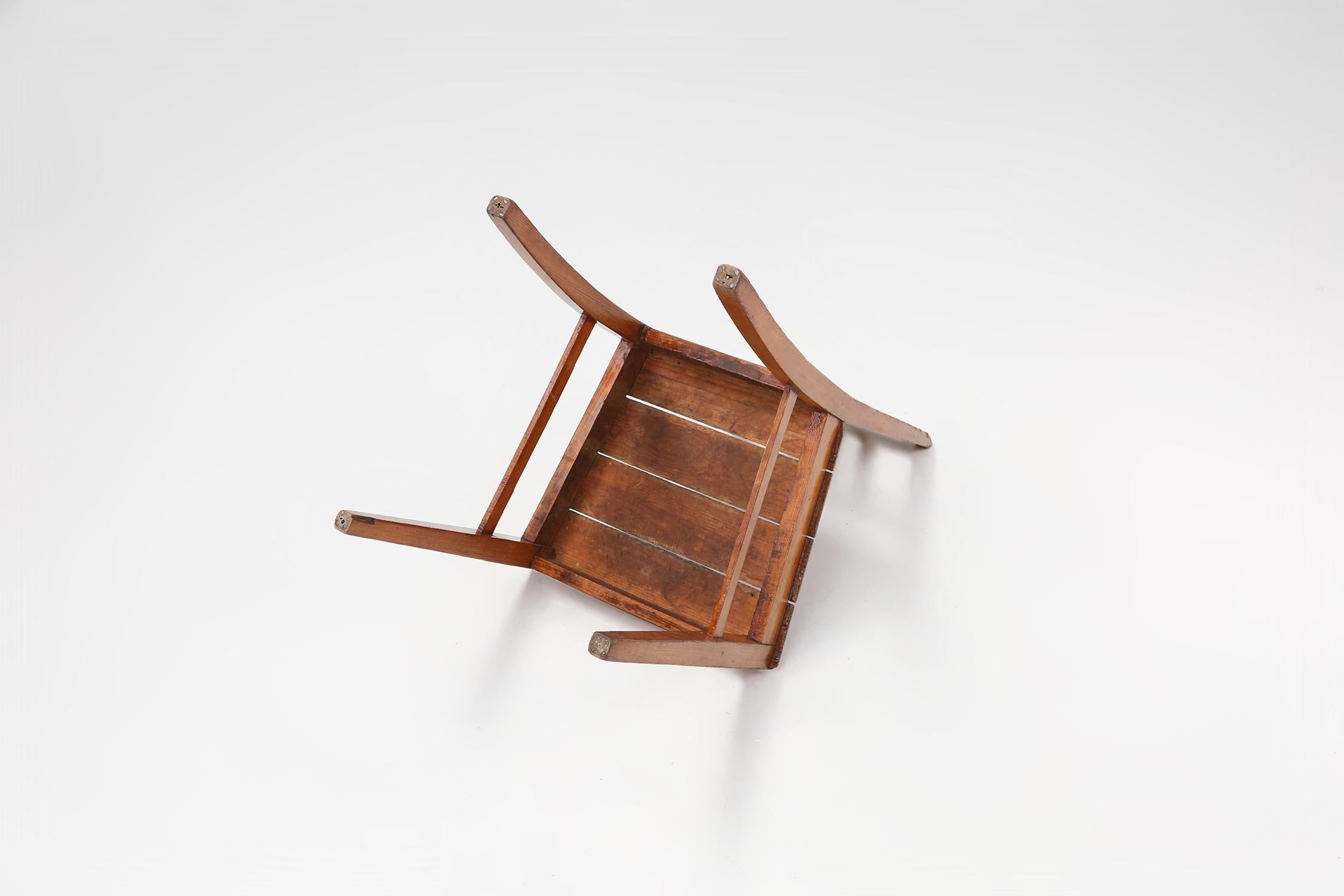 Wooden geometric chair in Jean Prouve style, France ca. 1940 For Sale 8