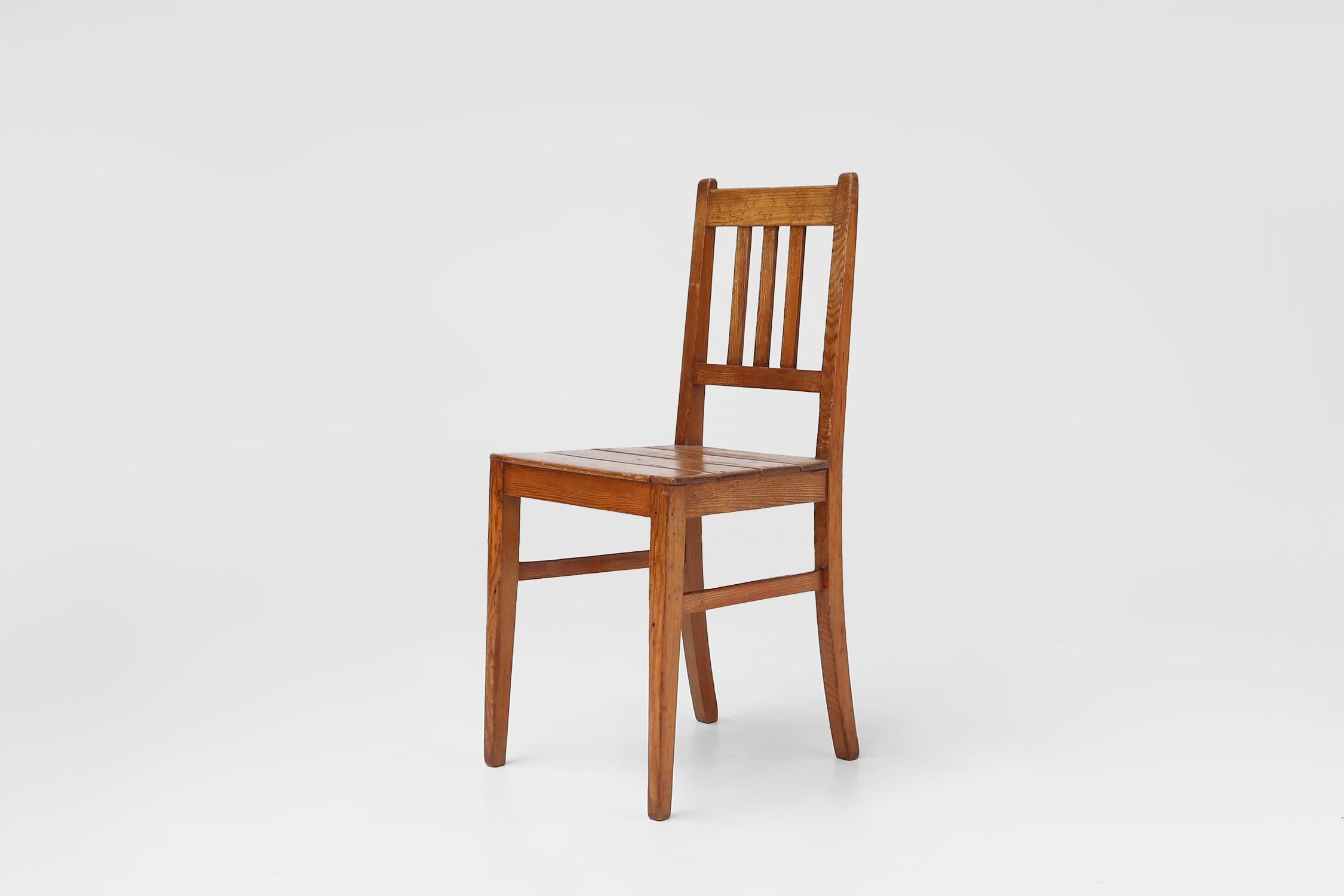 France / 1940 / chair Jean Prouve style / wood / mid-century / design

A beautiful wooden chair with elegant geometric lines in Jean Prouve style, made in France around 1940. Its straightforward and timeless design speaks for itself and blends