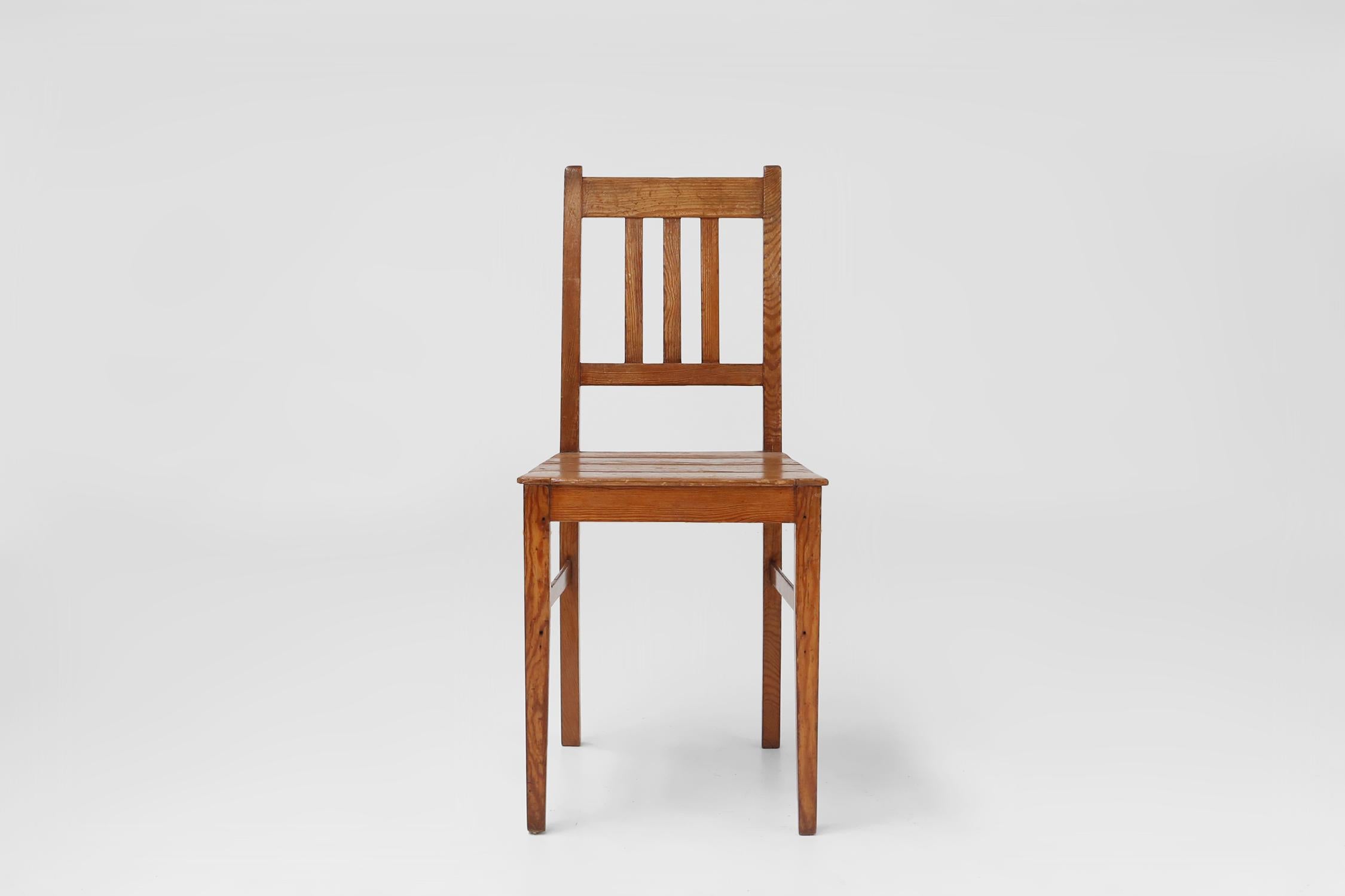 Mid-Century Modern Wooden geometric chair in Jean Prouve style, France ca. 1940 For Sale