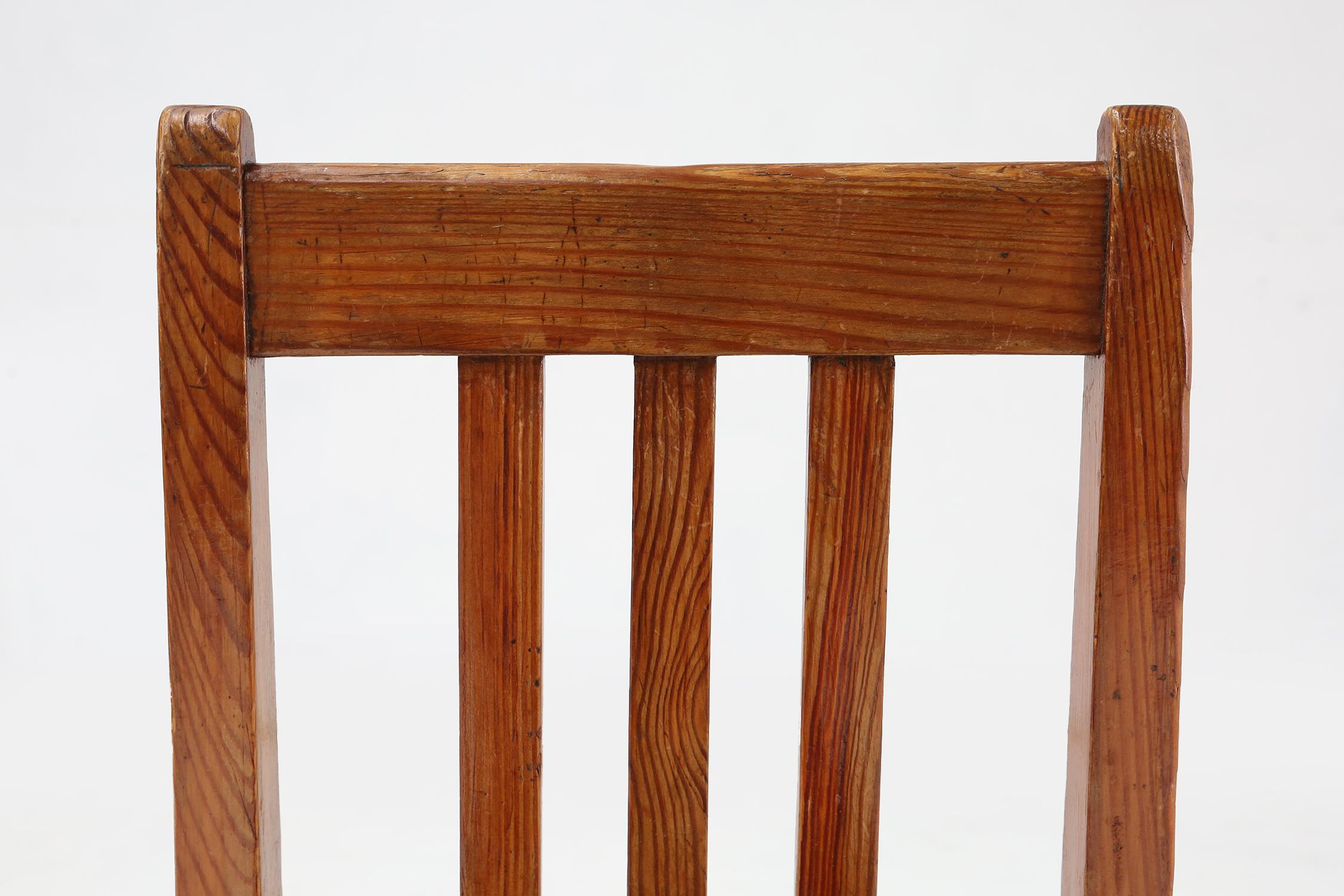 French Wooden geometric chair in Jean Prouve style, France ca. 1940 For Sale