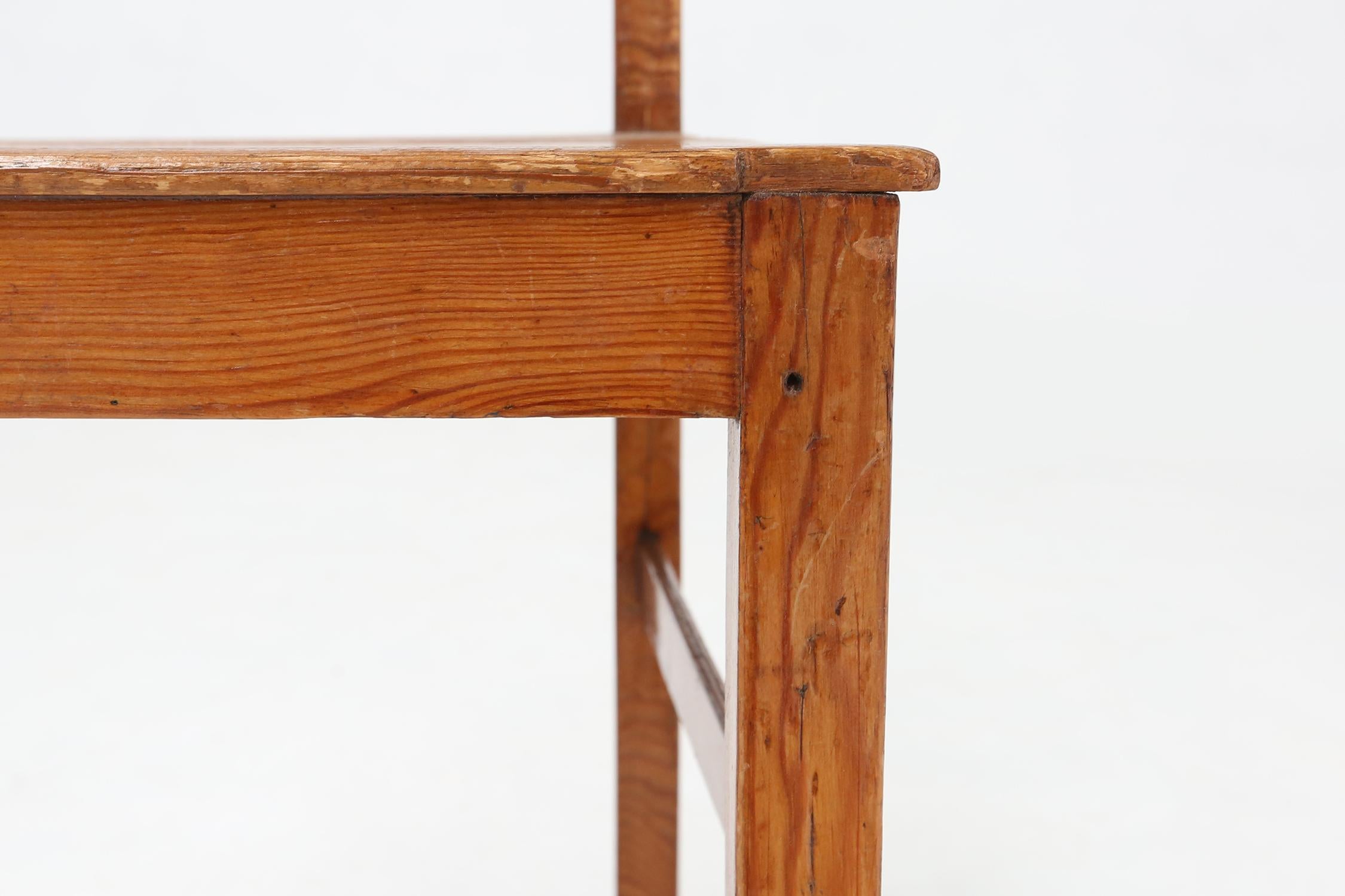 Wooden geometric chair in Jean Prouve style, France ca. 1940 In Good Condition For Sale In Meulebeke, BE