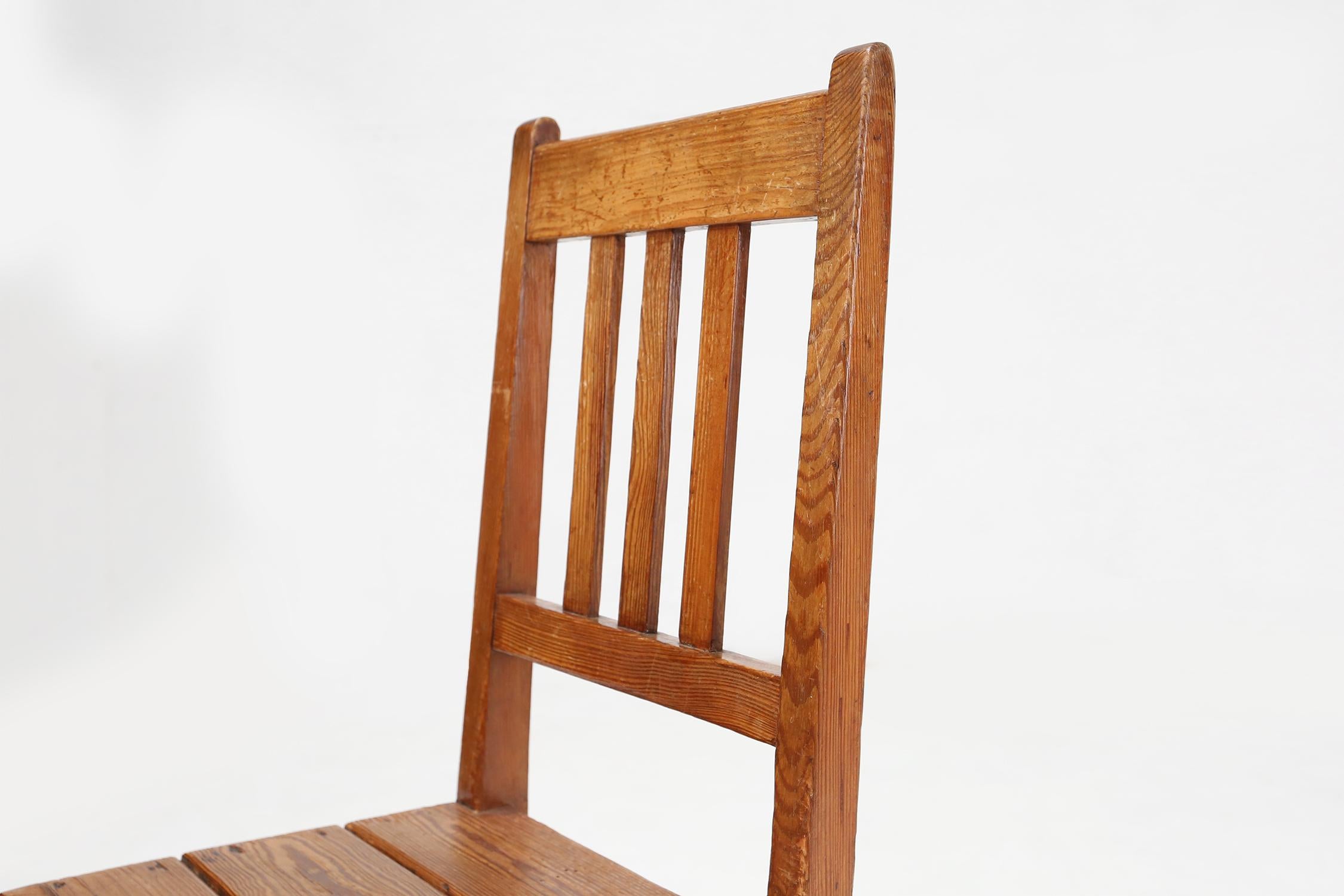Wooden geometric chair in Jean Prouve style, France ca. 1940 For Sale 1