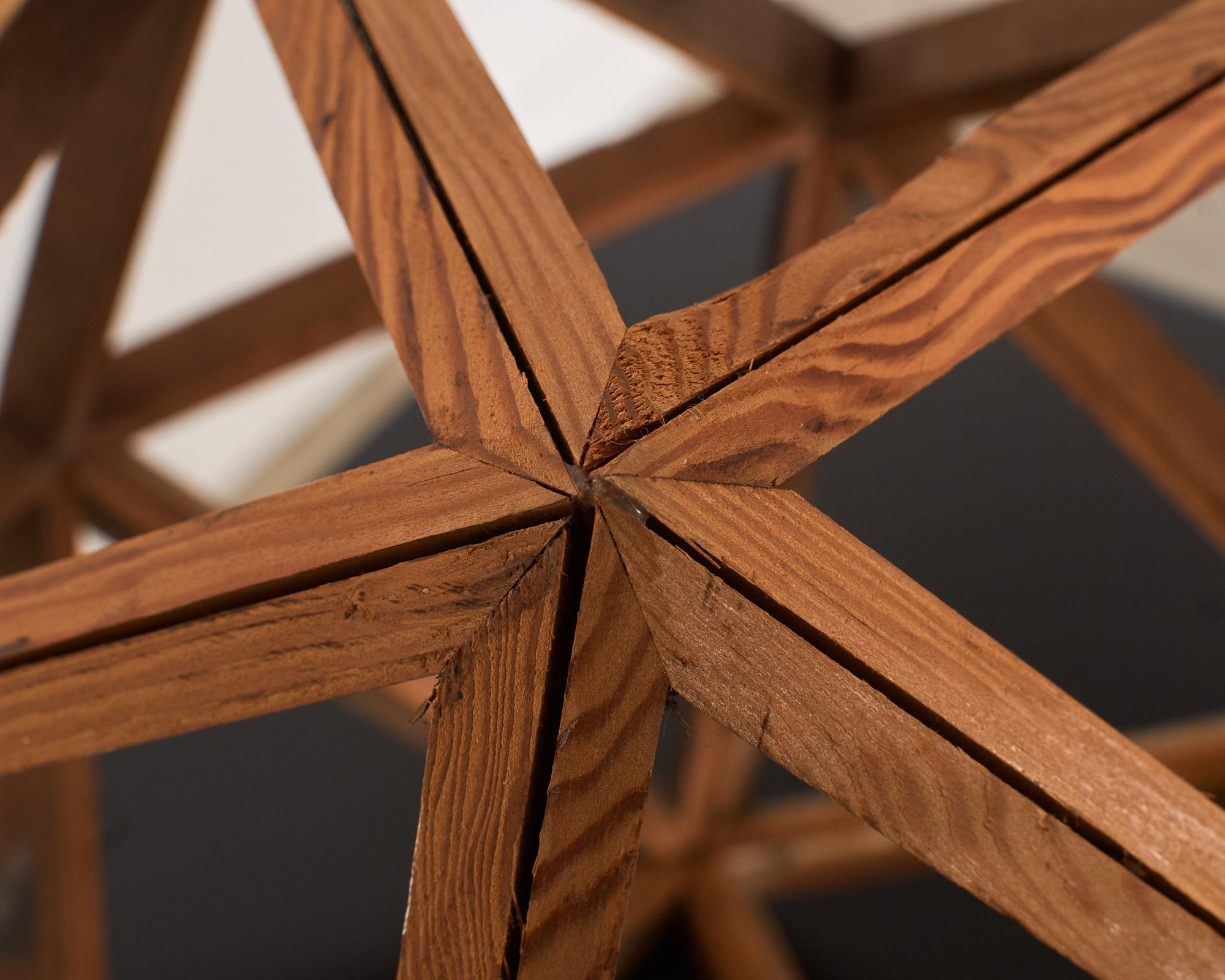 Wooden Geometric Icosahedron Objet D' Art For Sale 5