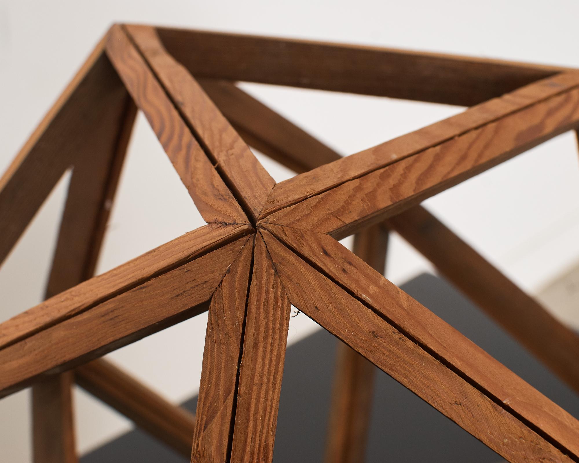 Hand-Crafted Wooden Geometric Icosahedron Objet D' Art For Sale