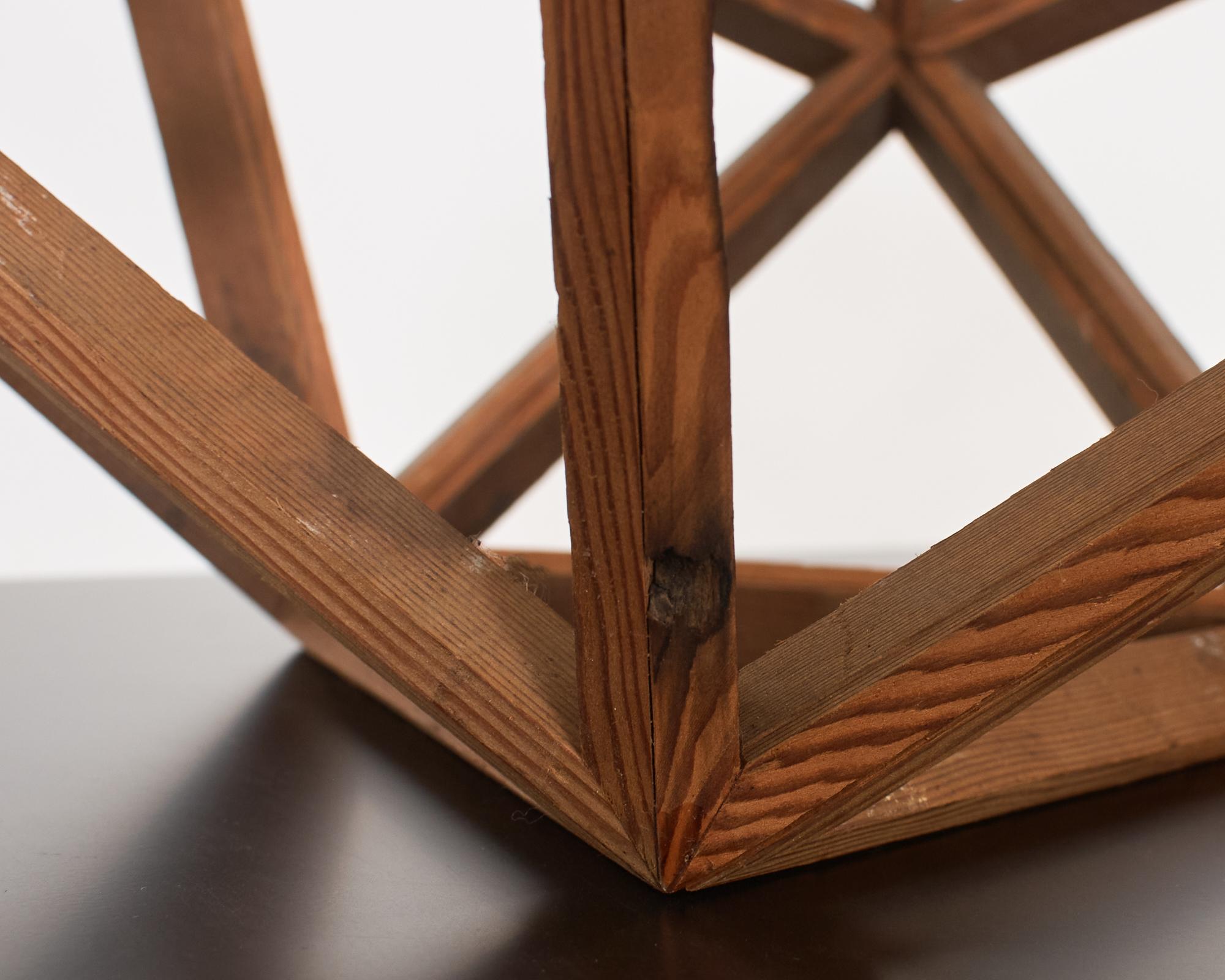 20th Century Wooden Geometric Icosahedron Objet D' Art For Sale