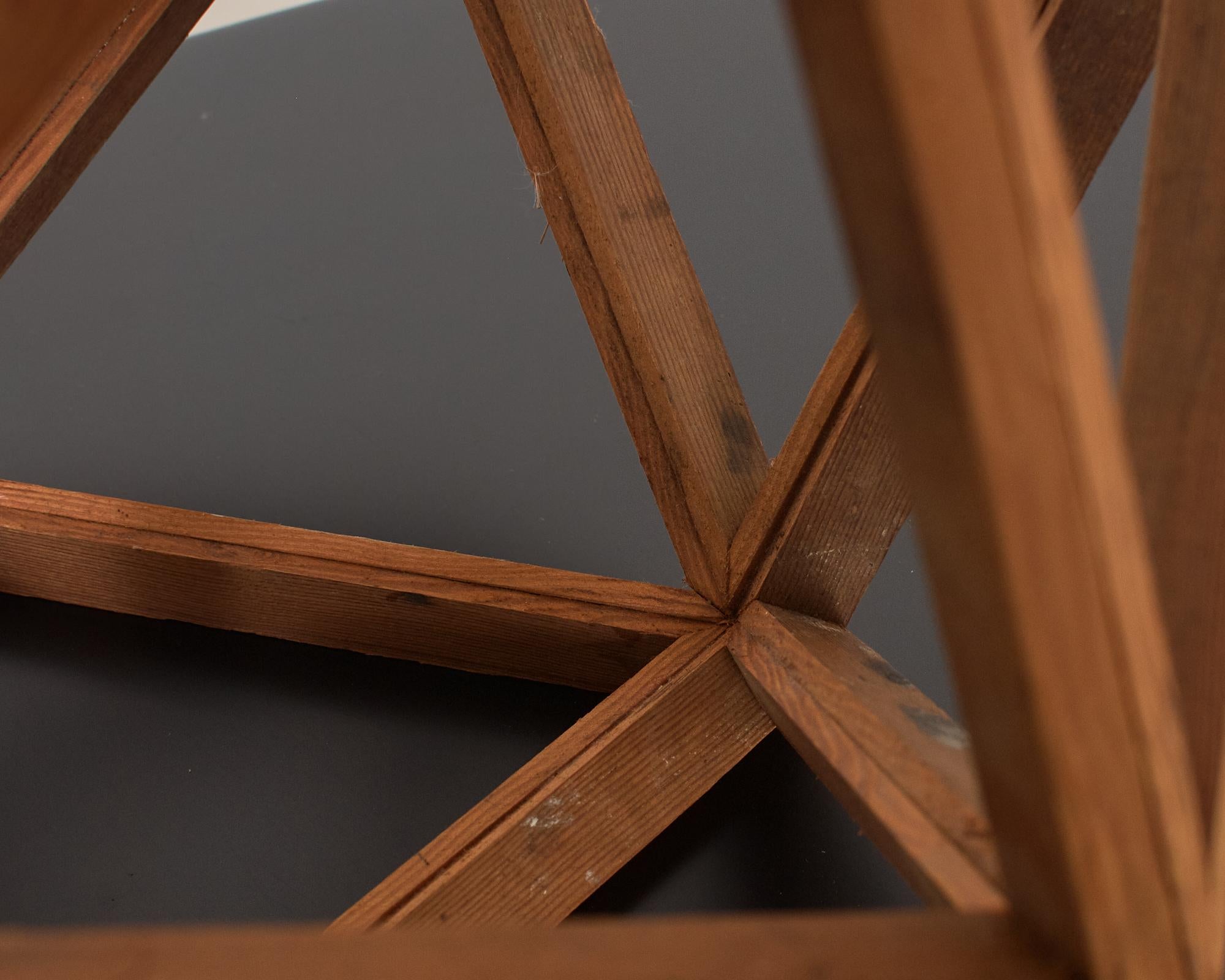 Pine Wooden Geometric Icosahedron Objet D' Art For Sale