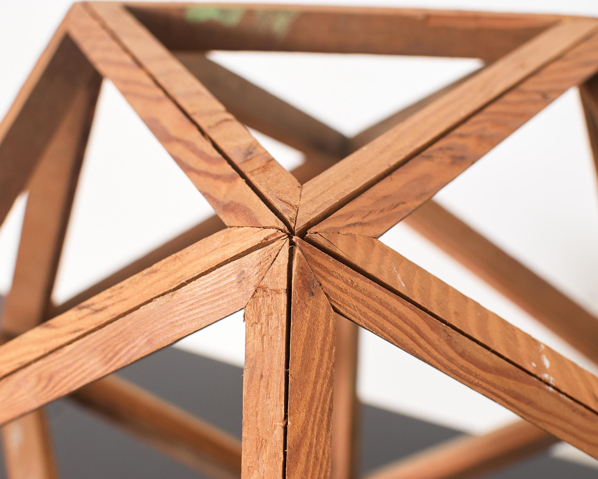 Wooden Geometric Icosahedron Objet D' Art For Sale 1
