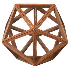 Wooden Geometric Icosahedron Objet D' Art