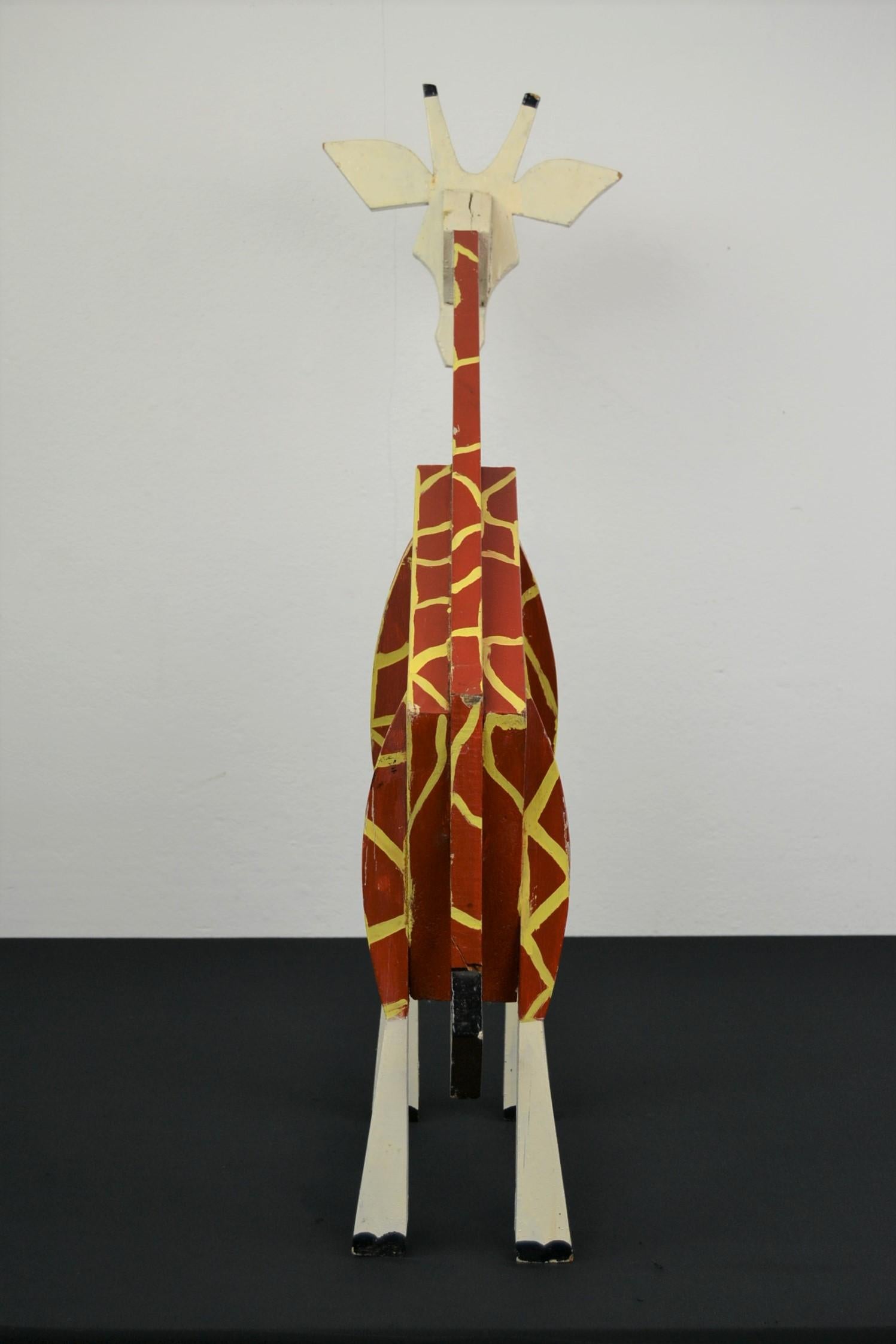 Wooden Giraffe Sculpture Carnival Art Folk Art 4