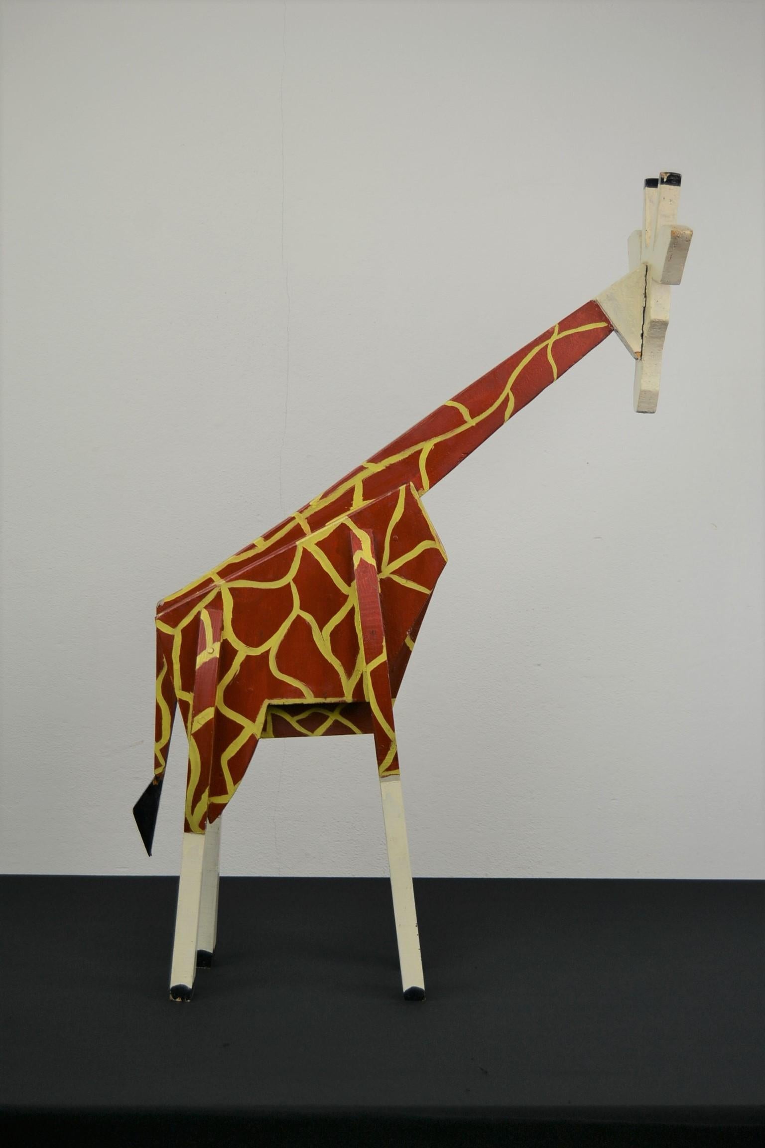 Wooden Giraffe Sculpture Carnival Art Folk Art 8