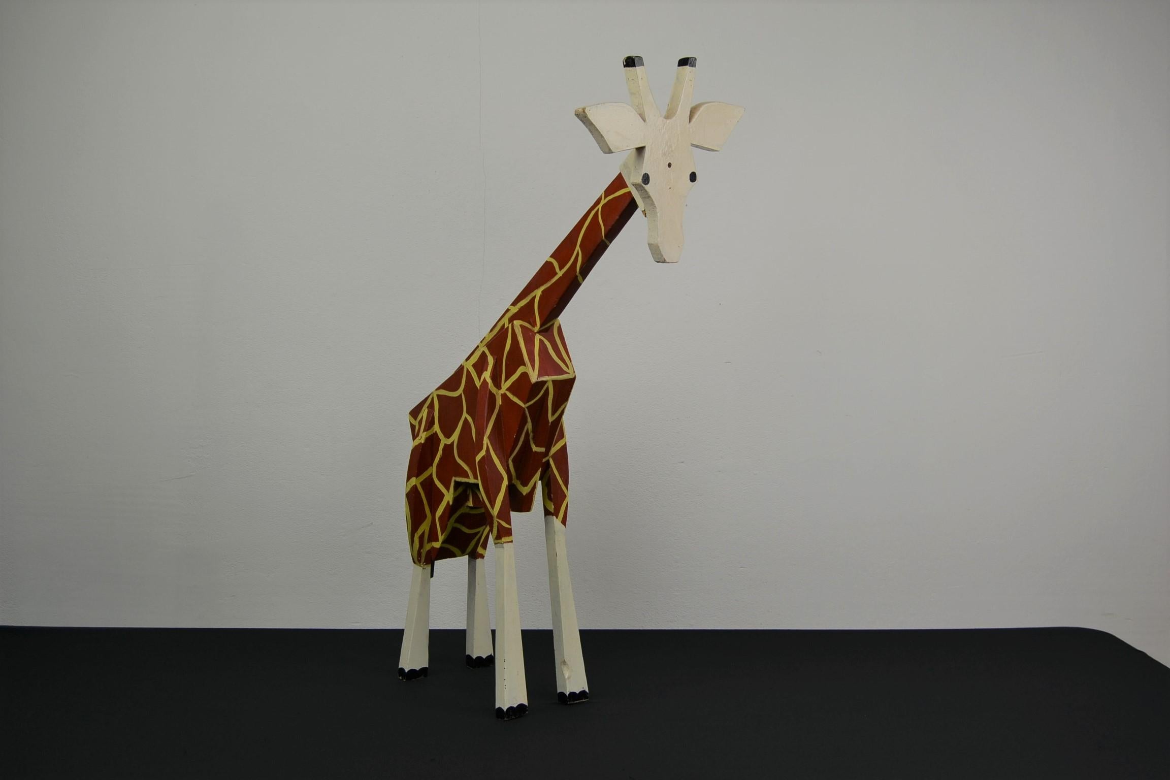 Wooden Giraffe Sculpture Carnival Art Folk Art 10