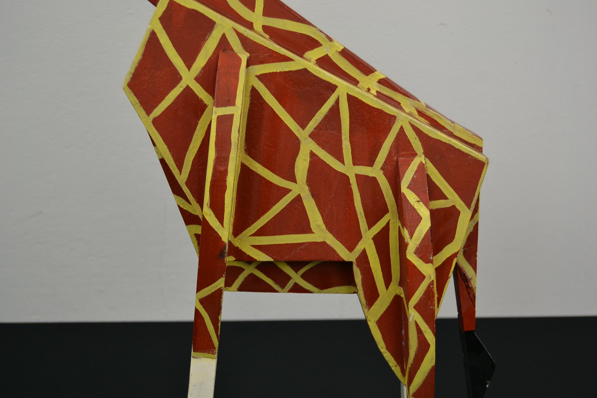 Wooden Giraffe Sculpture Carnival Art Folk Art 2