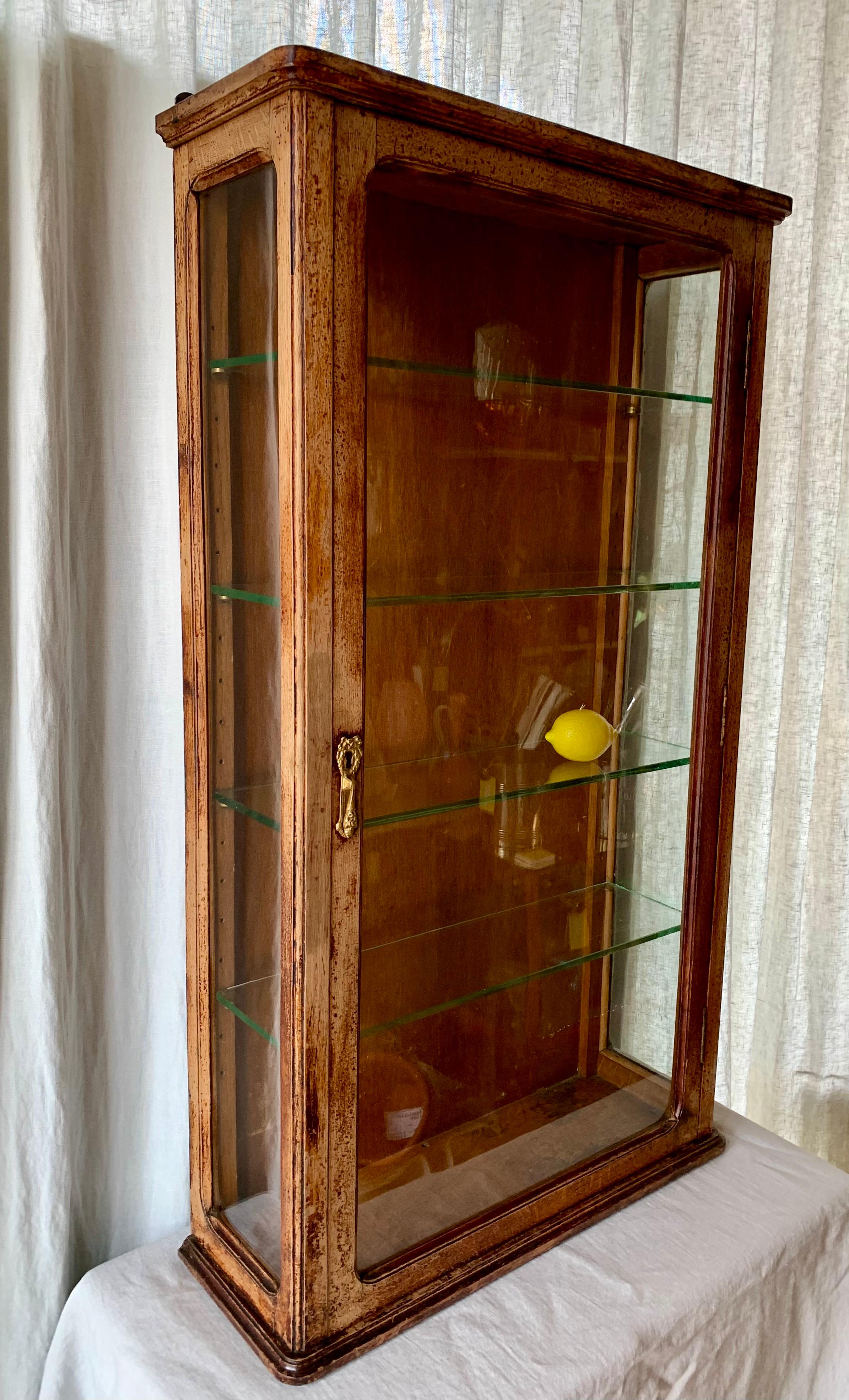 French Wooden Glass Display Cabinet - Vitrine