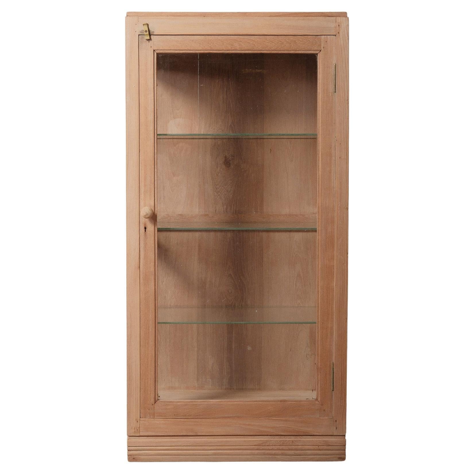 Vetrinetta in legno e vetro con vetrata su tre lati