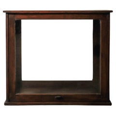 Wooden Glass Display Showcase with Dark Stained Frame Wooden Glass Display Showcase with Dark Stained Frame
