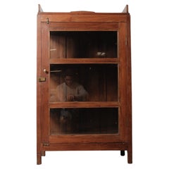Wooden Glass-Front Display Cupboard Cabinet