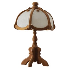 Lampe de table en bois et verre d'Asmuth Leuchten