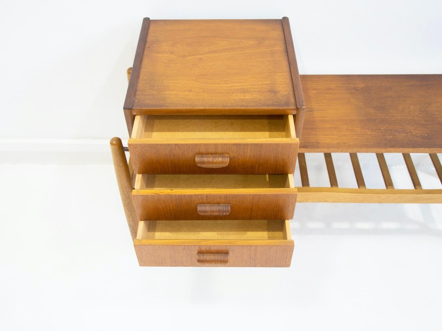 hallway table with shoe rack