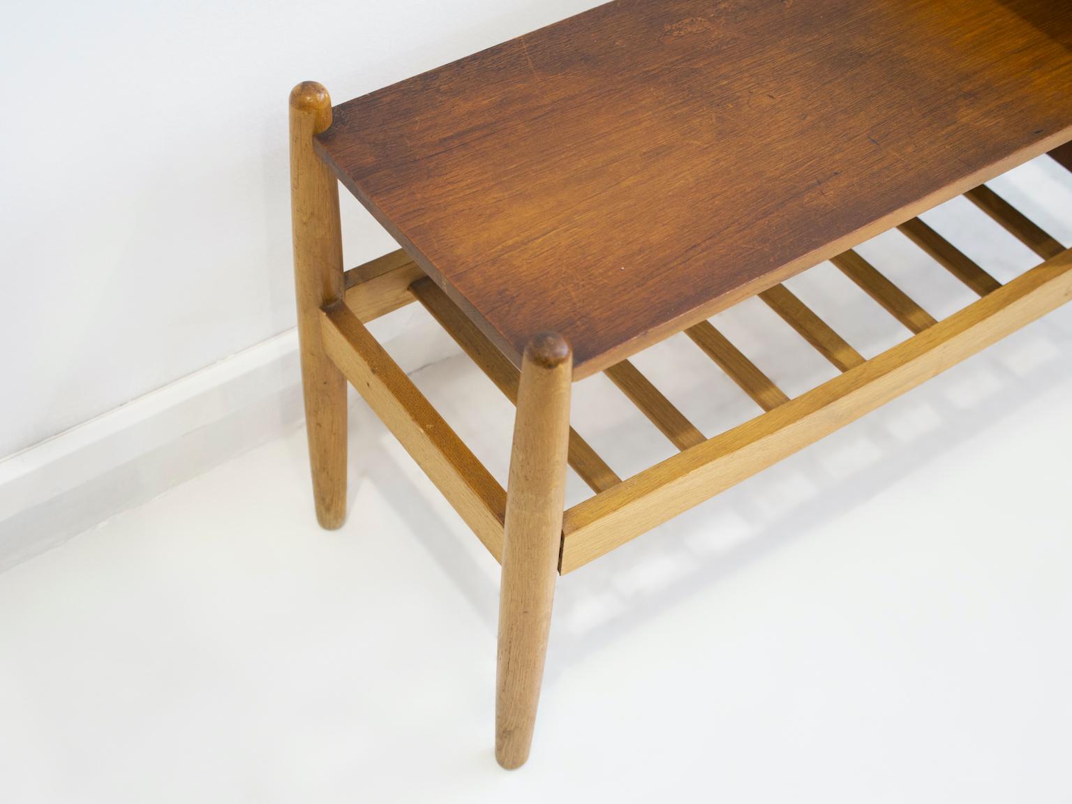 20th Century Wooden Hallway Console with Shoe Rack by Arne Wahl Iversen For Sale