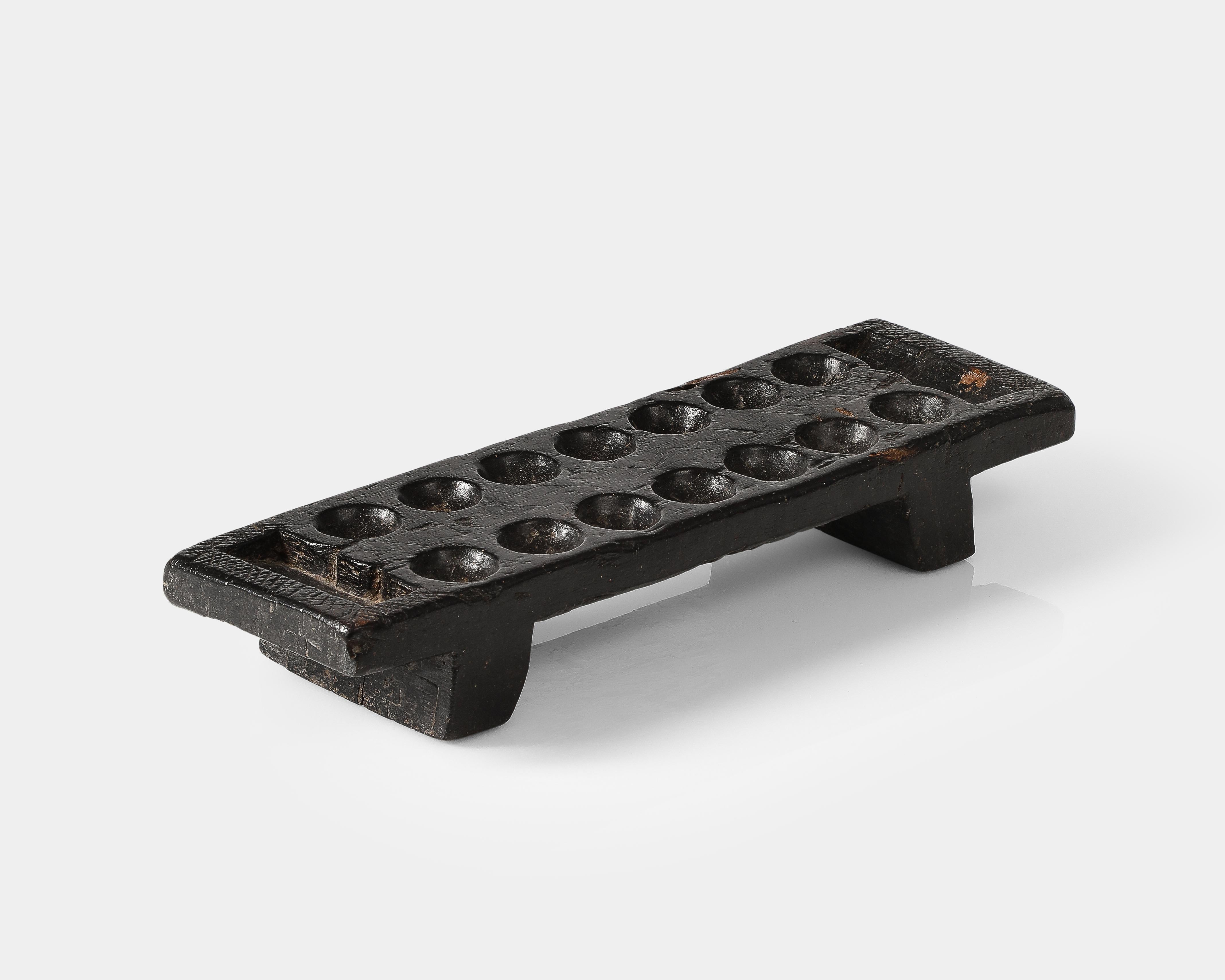 Wooden Hand-carved Mancala Board, 20th C In Good Condition In New York City, NY