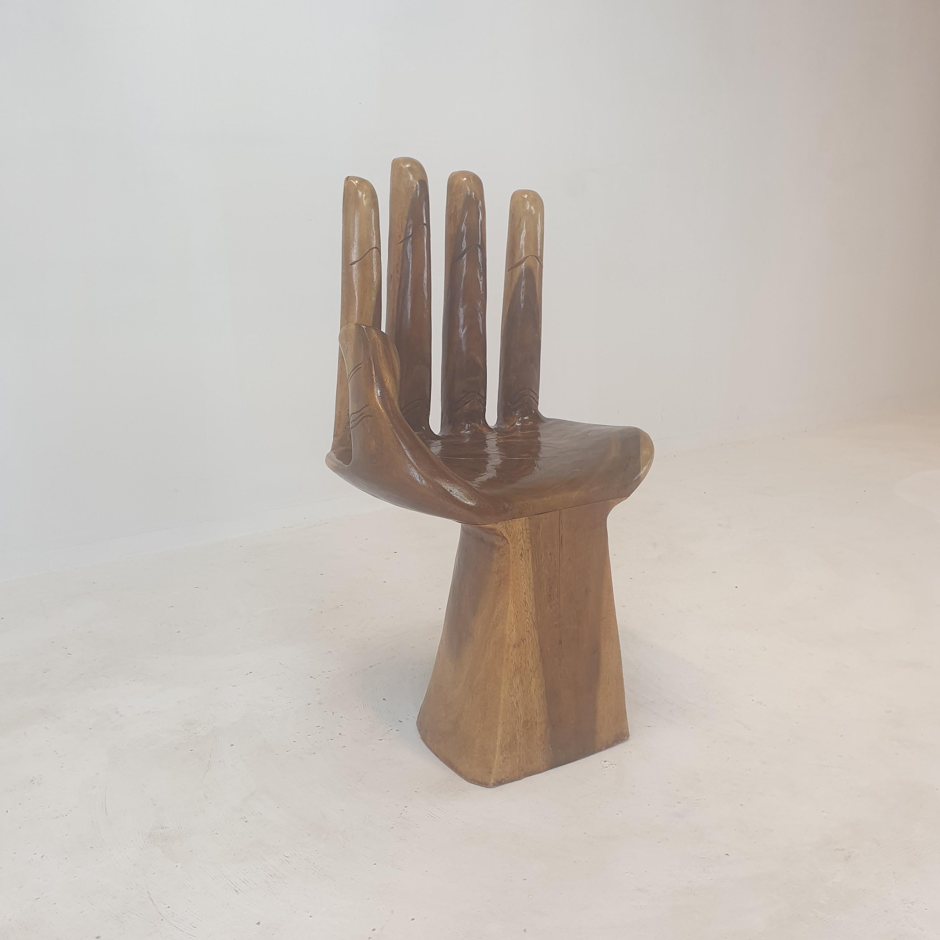 German Wooden Hand Chair in the Style of Pedro Friedeberg, 1970's