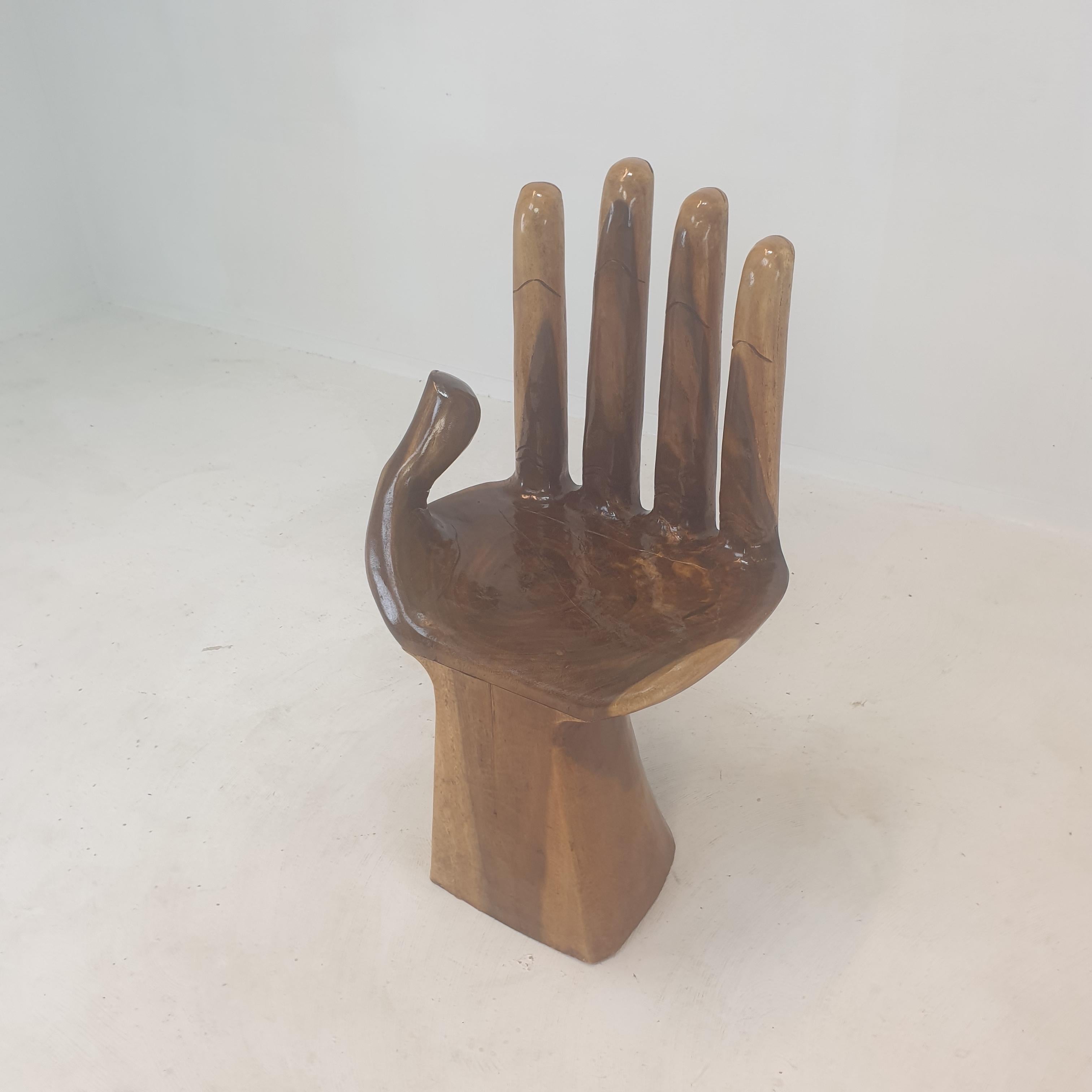 Late 20th Century Wooden Hand Chair in the Style of Pedro Friedeberg, 1970's