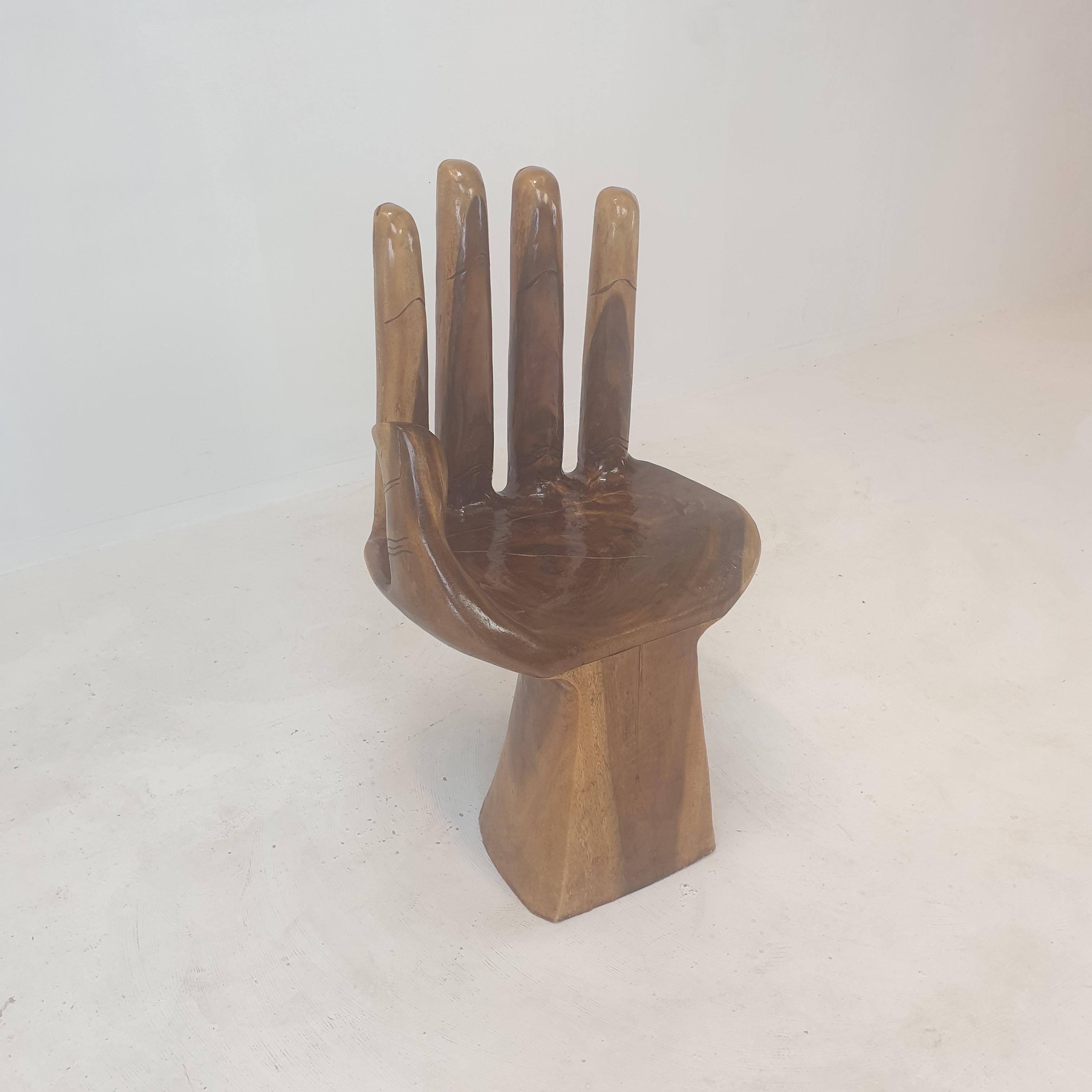 Wooden Hand Chair in the Style of Pedro Friedeberg, 1970's 1